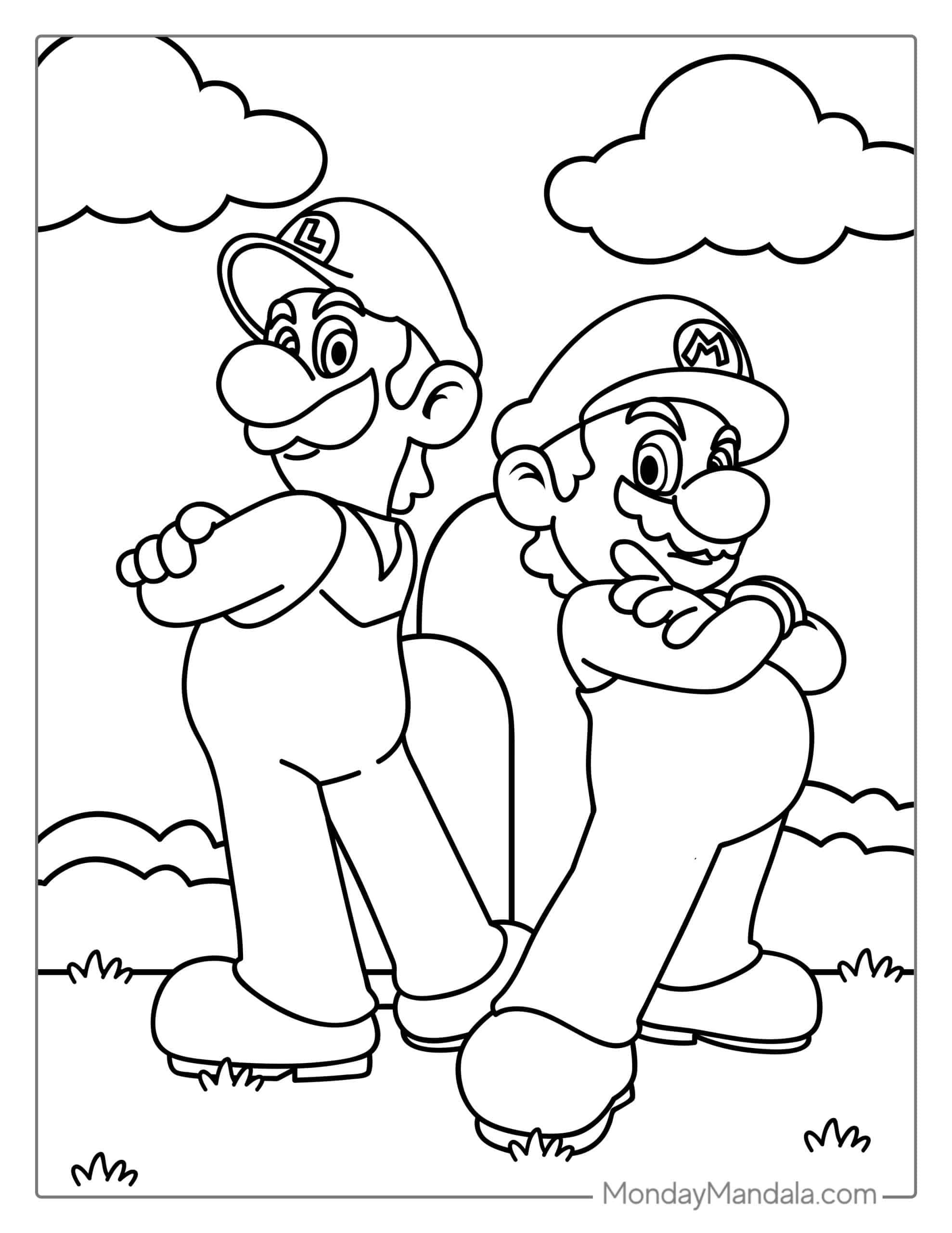 Mario And Luigi Coloring Pages Printable Mario And Luigi Coloring Pages Printable