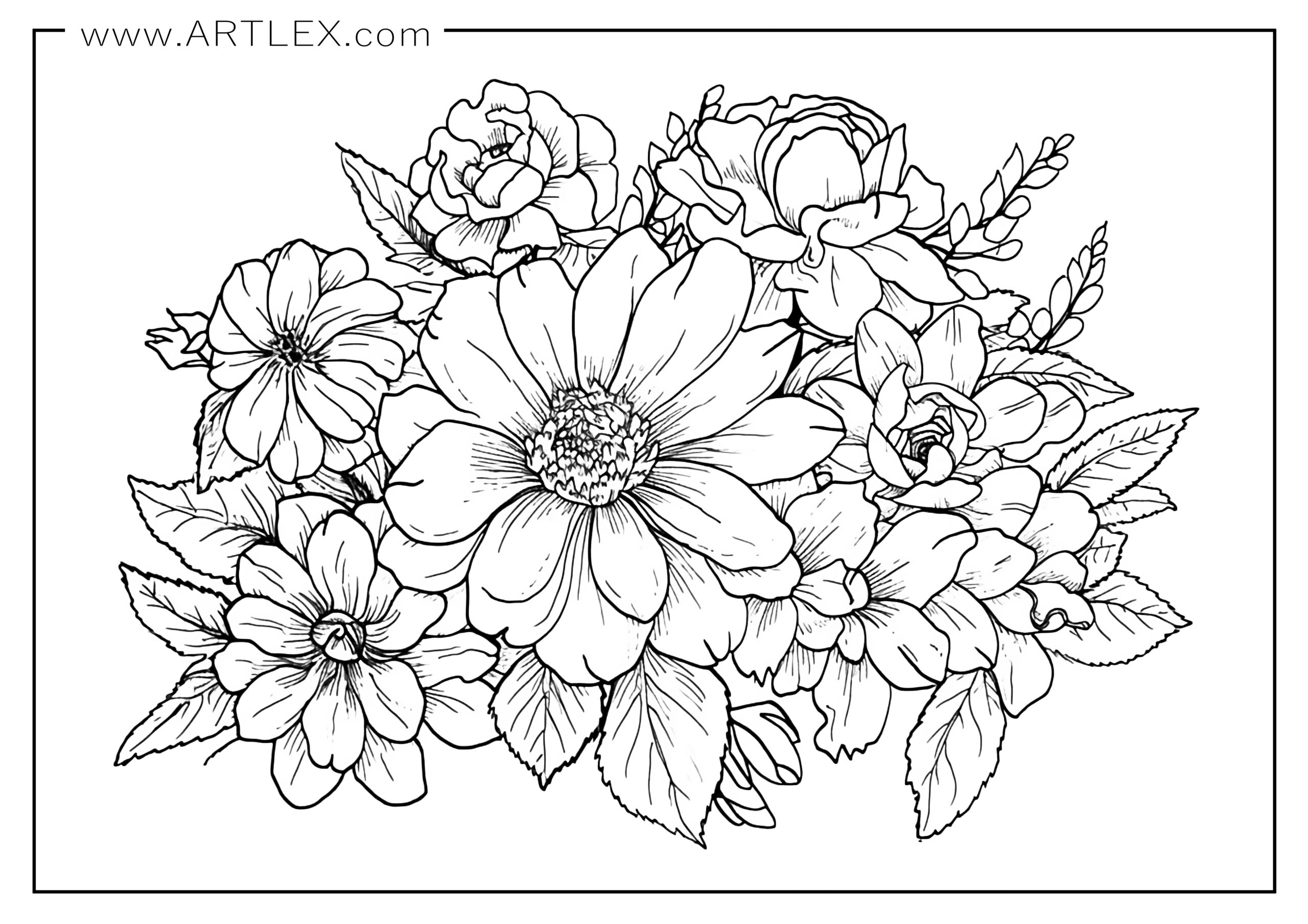 13 Beste Blumen Malvorlagen Kostenlos Druckbar Artlex