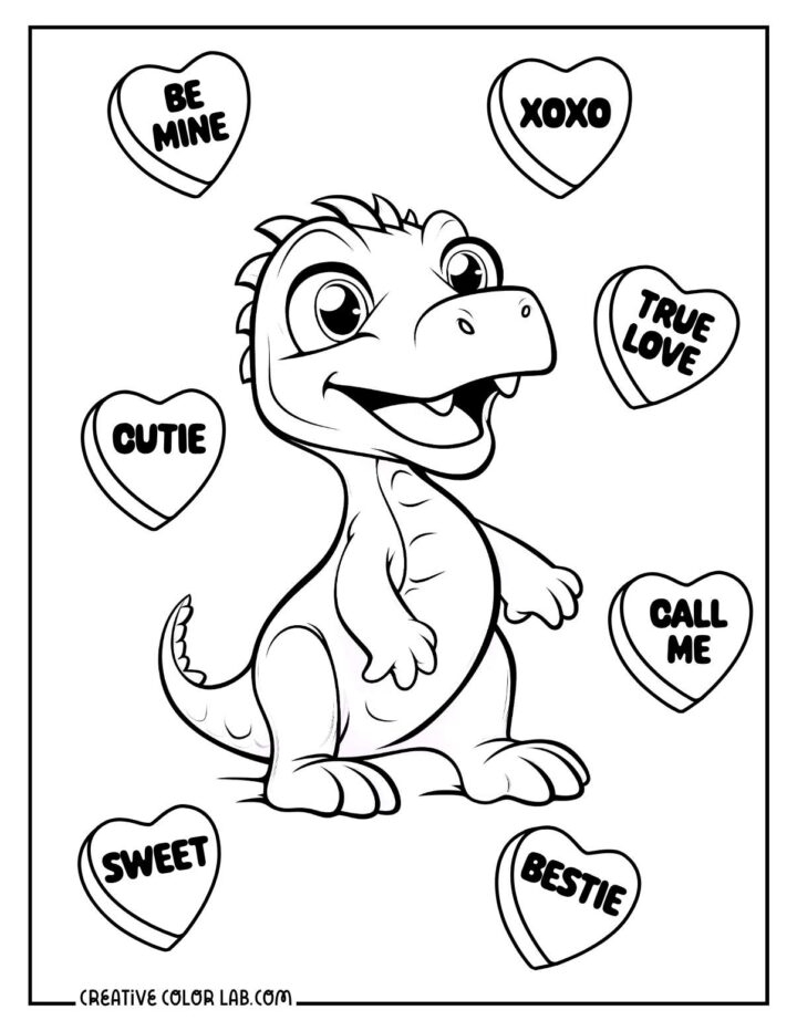 Printable Dinosaur Valentine Coloring Pages Printable Dinosaur Valentine Coloring Pages