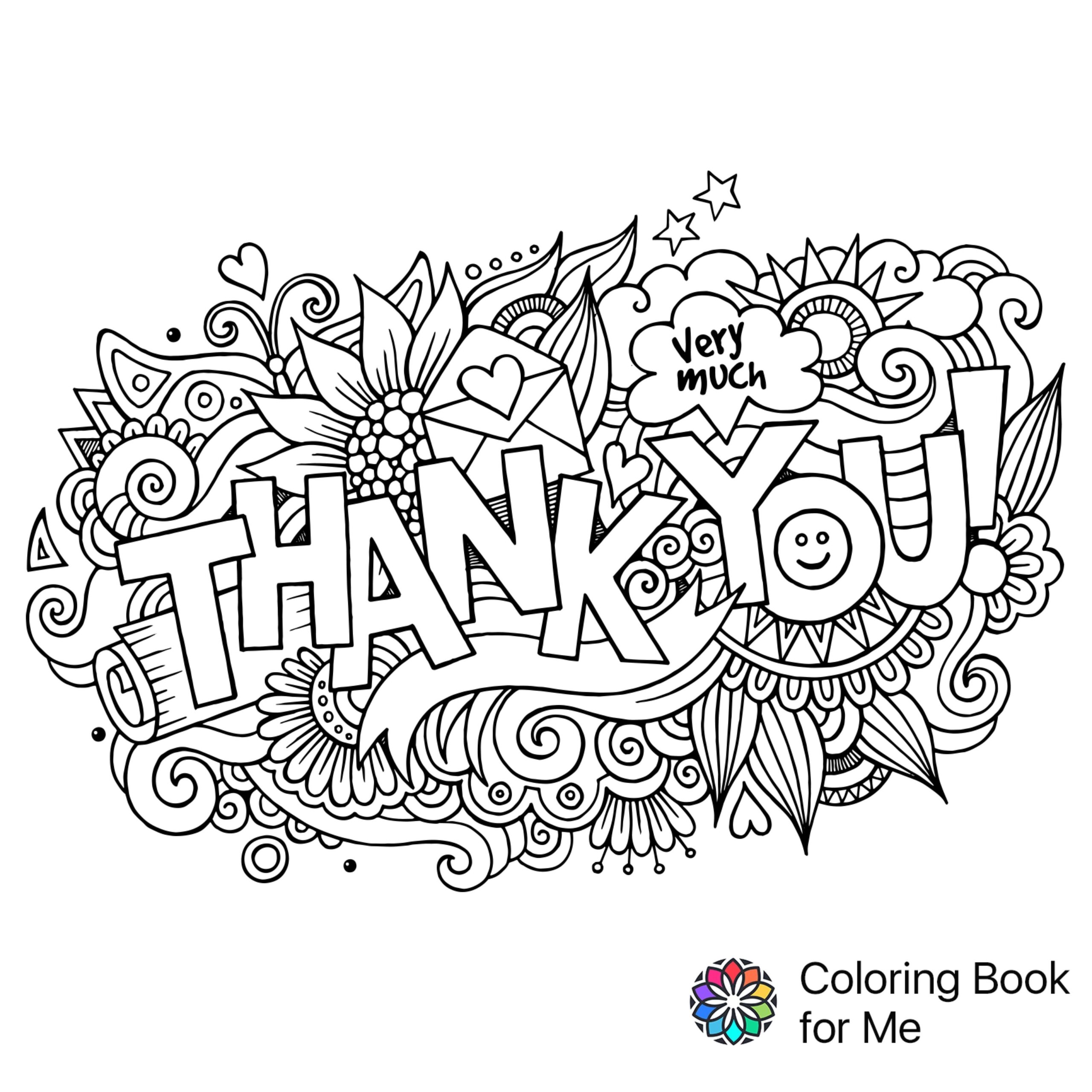 Free Printable Thank You Coloring Pages Free Printable Thank You Coloring Pages