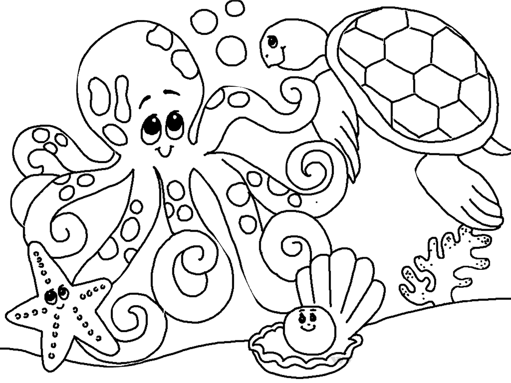 Ocean Animals Coloring Pages Printable Ocean Animals Coloring Pages Printable