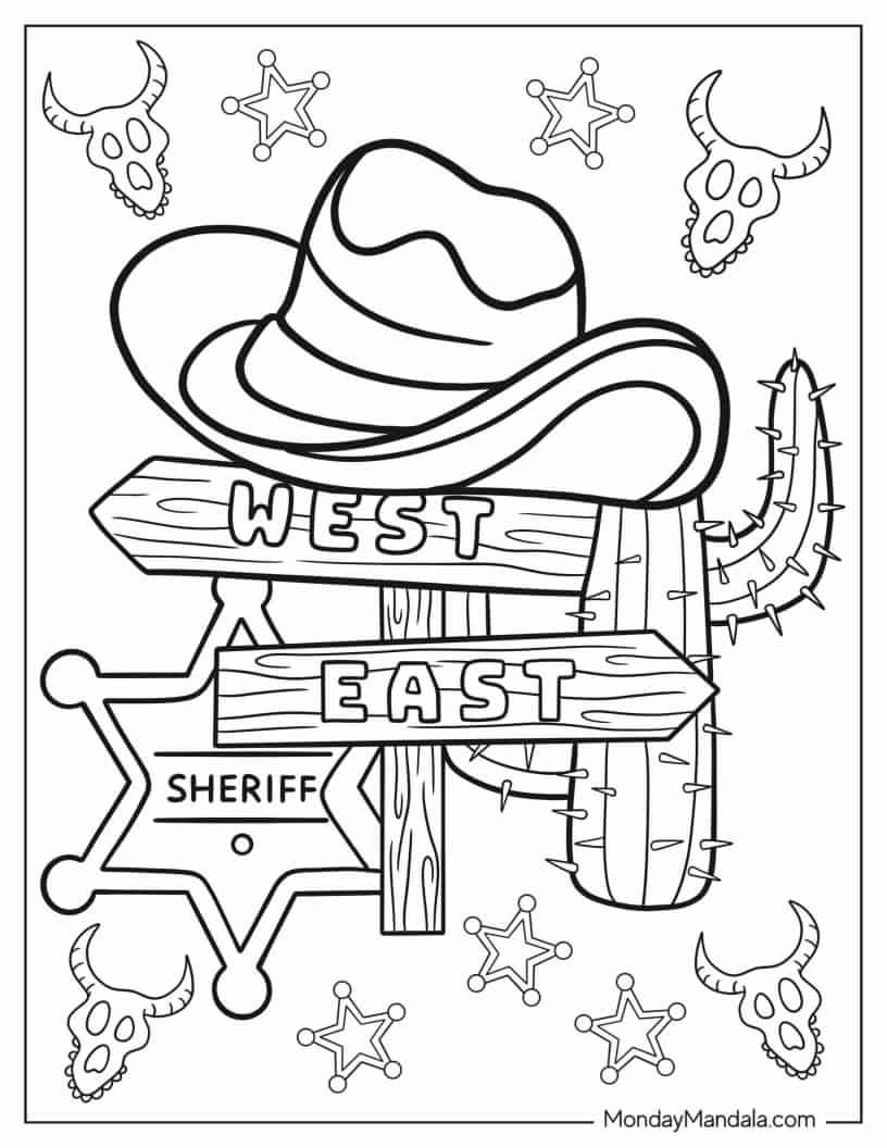 Western Coloring Pages Printable Western Coloring Pages Printable