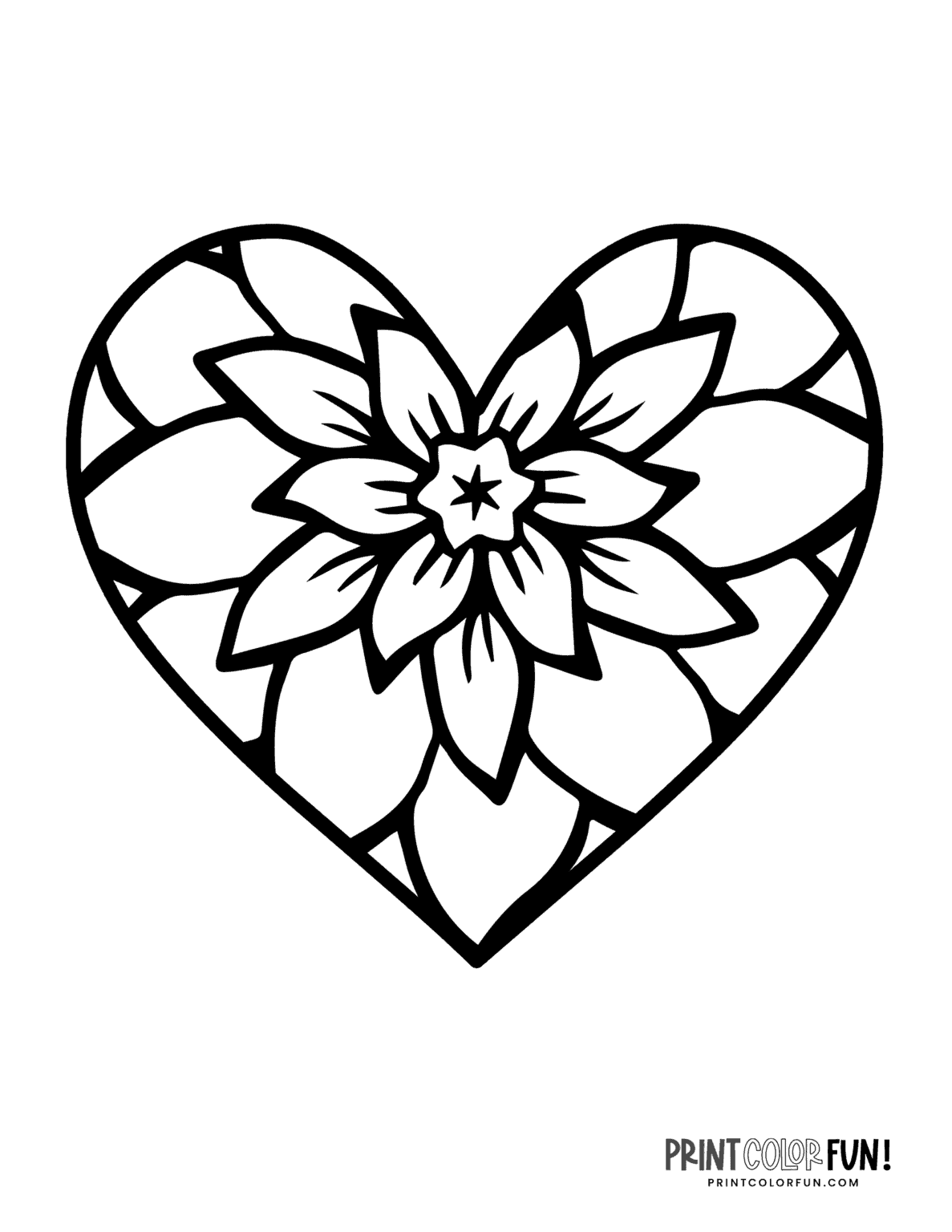 20 Floral Heart Coloring Pages At PrintColorFun 20 Floral Heart Coloring Pages At PrintColorFun