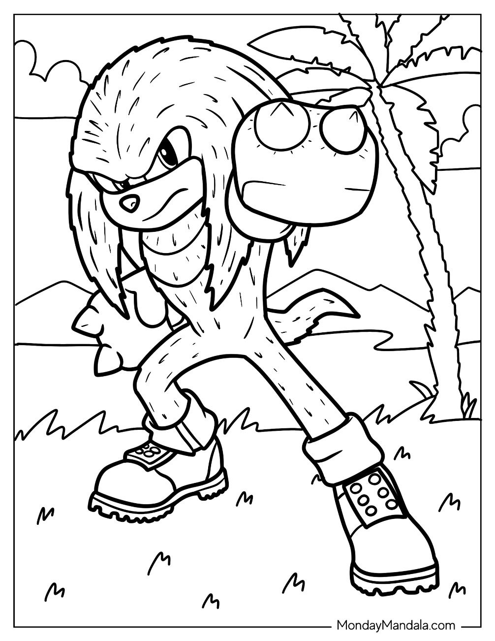 Knuckles Coloring Pages Printable