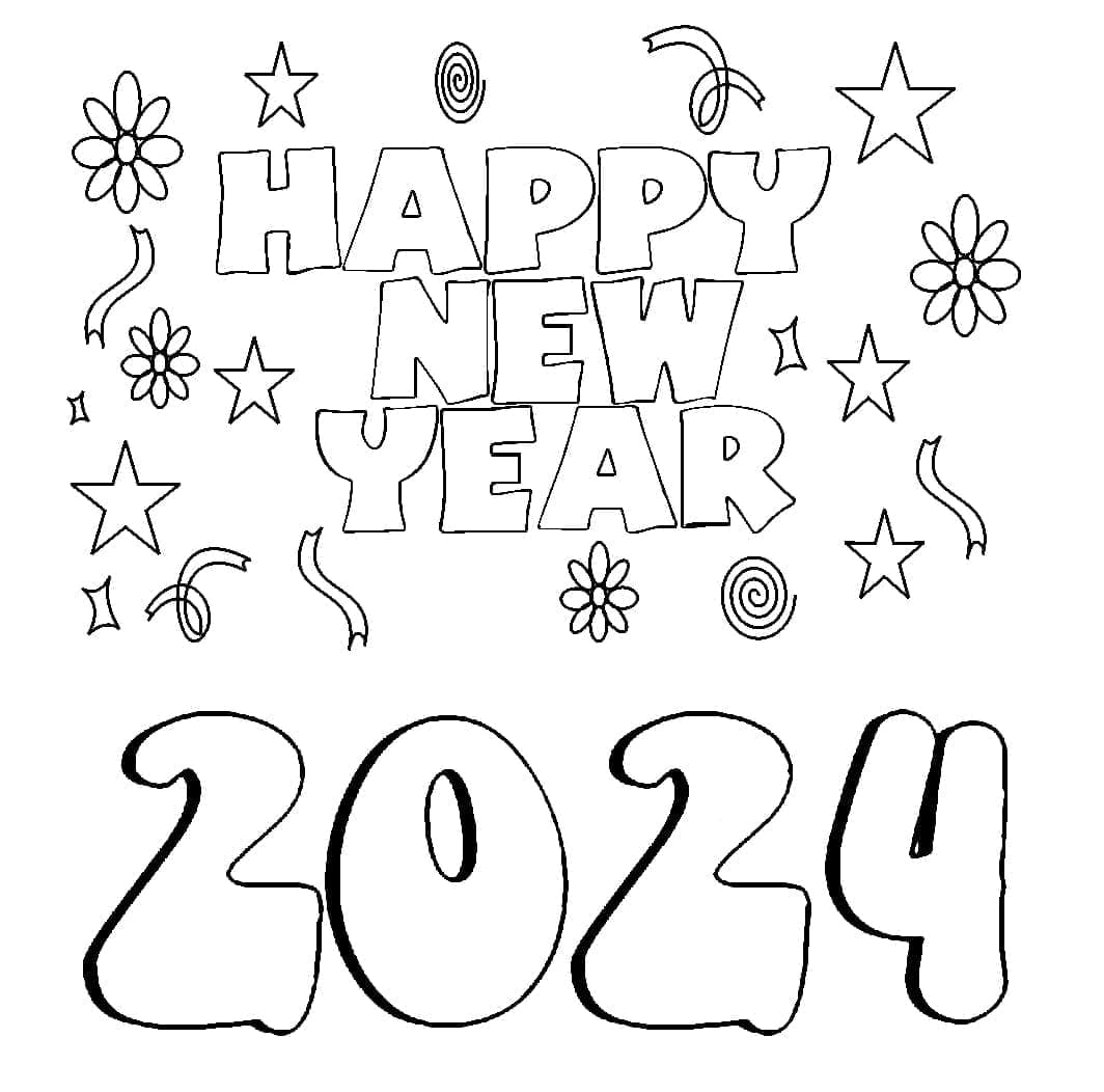 2024 Mutlu Y Llar Boyama Sayfalar Boyama Online 2024 Mutlu Y Llar Boyama Sayfalar Boyama Online