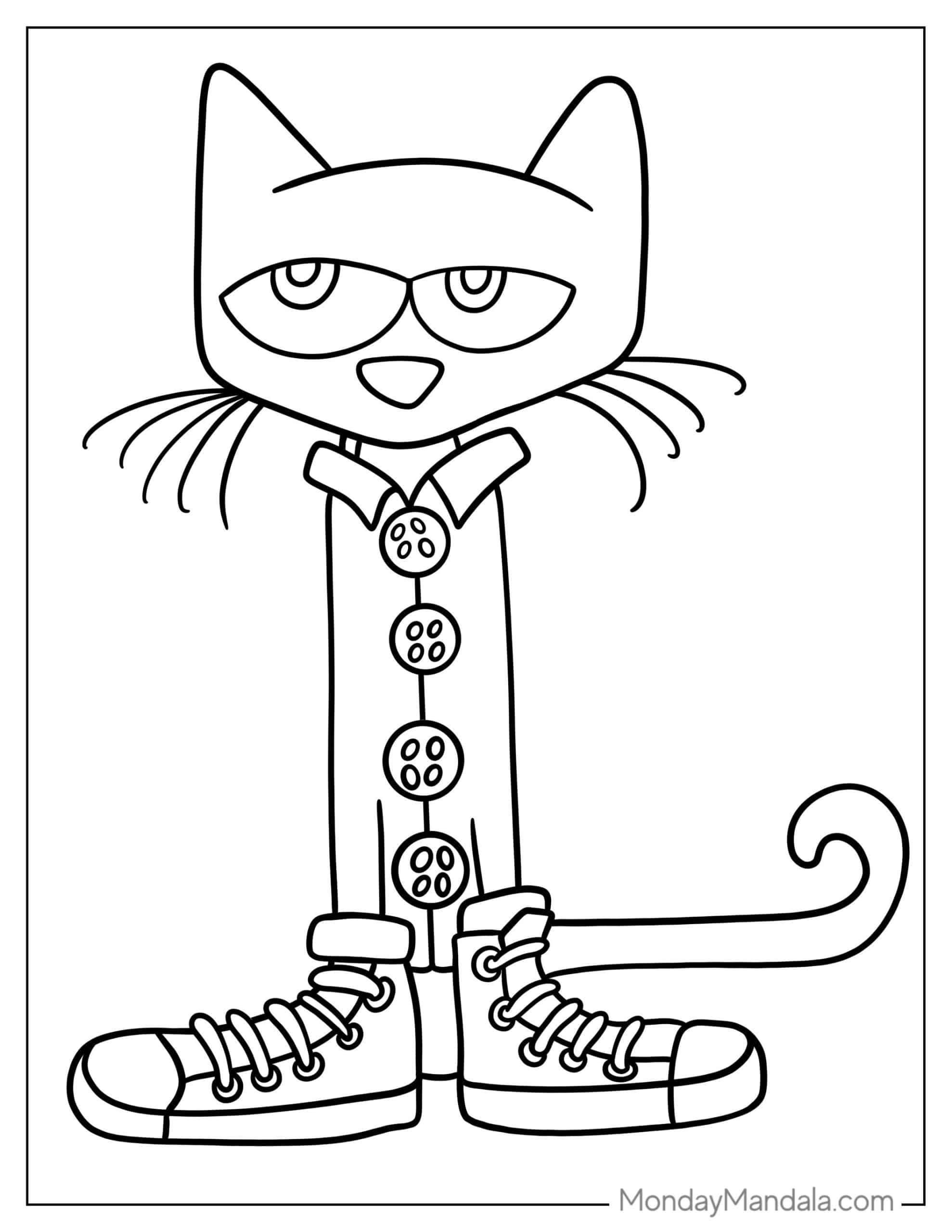 22 Pete The Cat Coloring Pages Free PDF Printables Cat