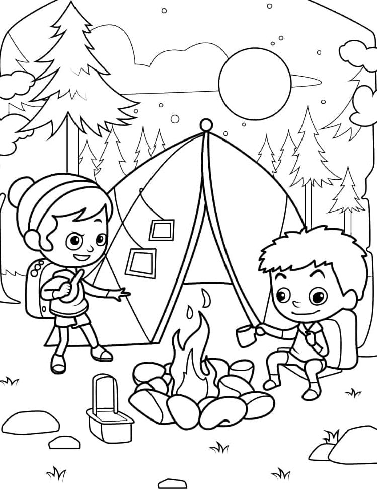 23 Download Coloring Page Camping Cute 23 Download Coloring Page Camping Cute