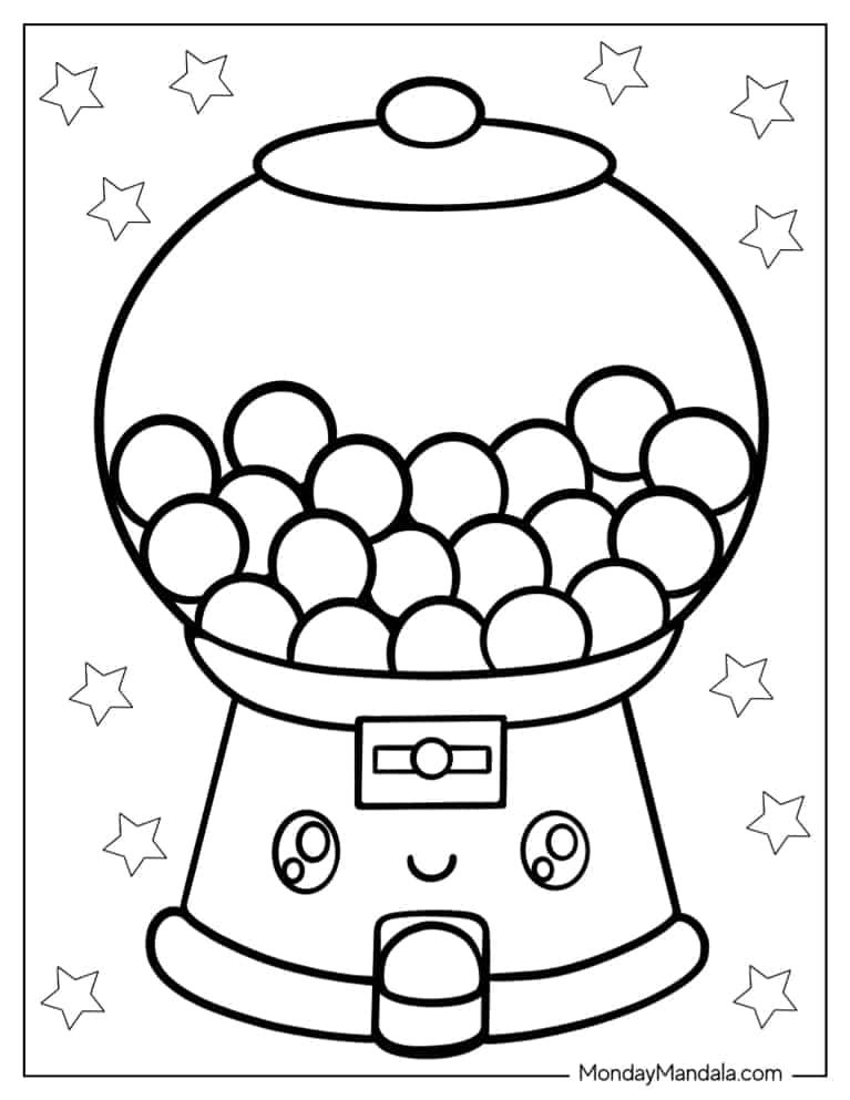 Gumball Machine Printable Coloring Pages Gumball Machine Printable Coloring Pages