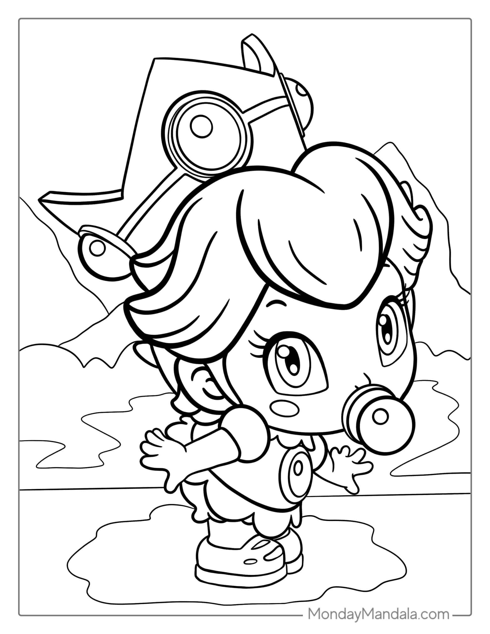 Printable Princess Peach Coloring Pages