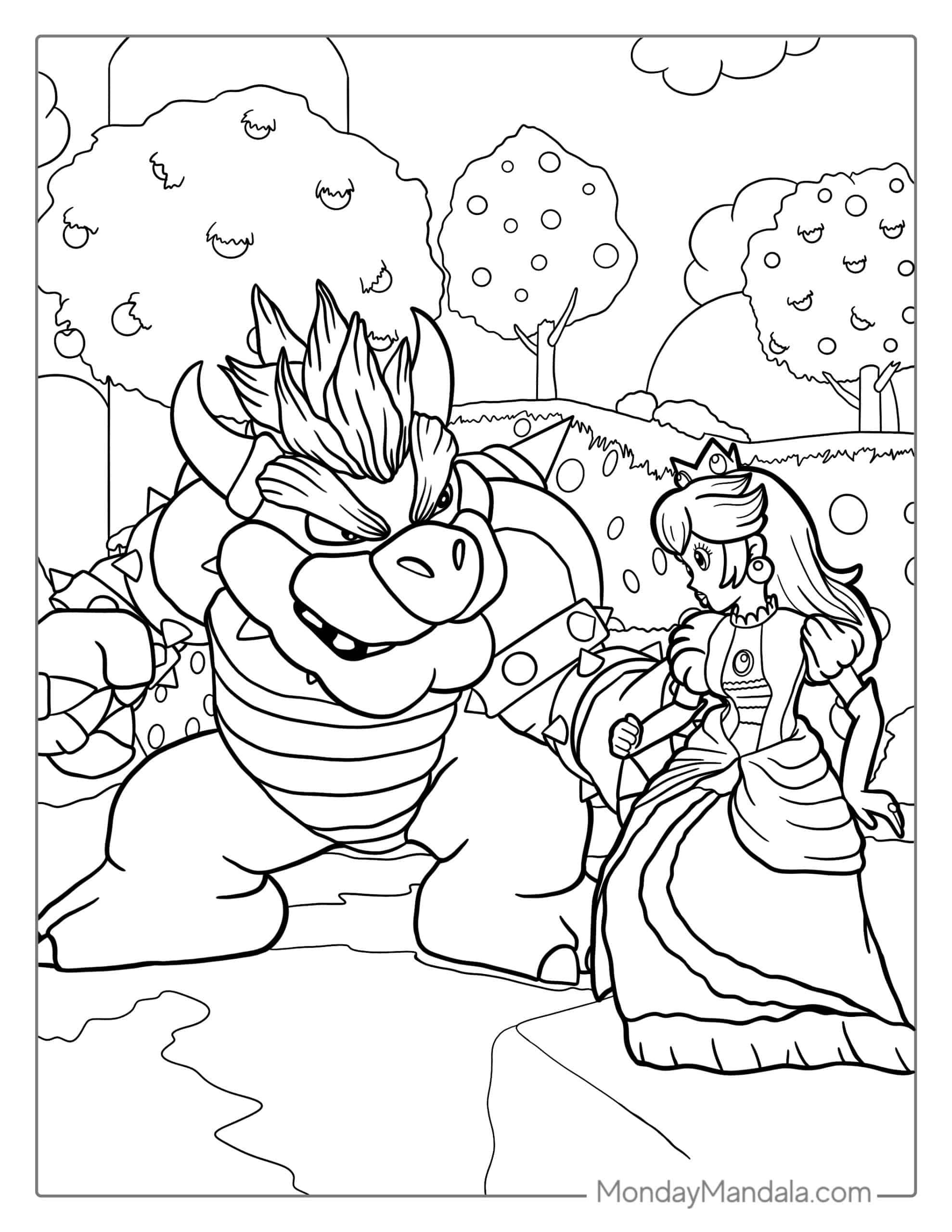 Princess Peach Coloring Pages Printable