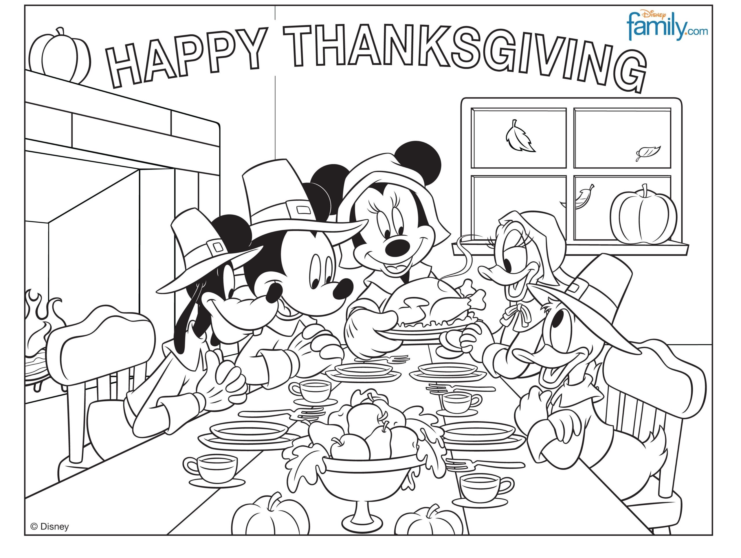 29 Disney Thanksgiving Color Pages AnsonAndreas