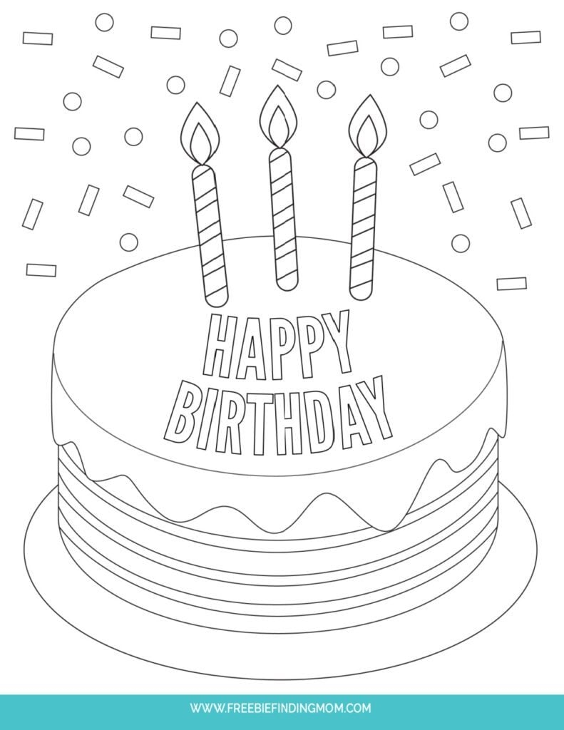 3 Free Printable Birthday Cake Coloring Pages 3 Free Printable Birthday Cake Coloring Pages