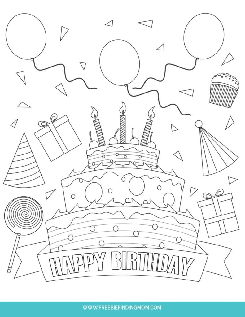 3 Free Printable Birthday Cake Coloring Pages 3 Free Printable Birthday Cake Coloring Pages