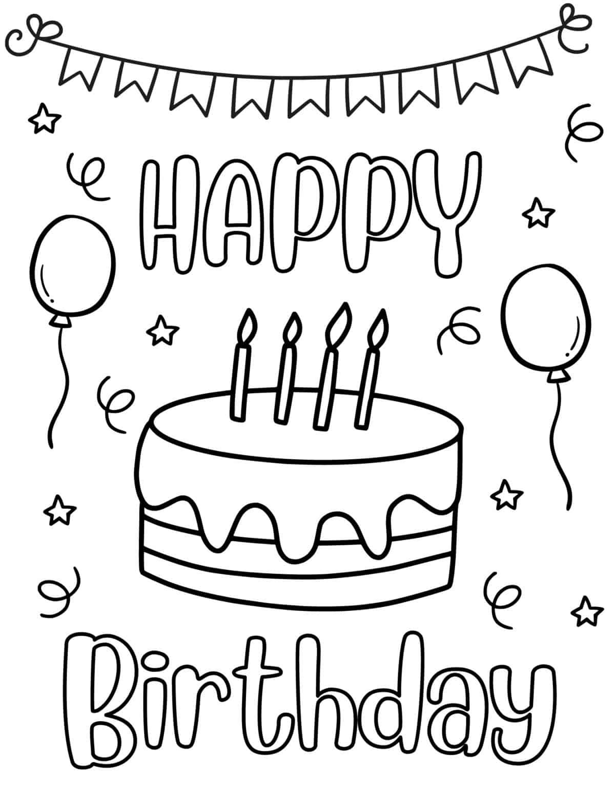 30 Free Printable Happy Birthday Coloring Pages For Kids 30 Free Printable Happy Birthday Coloring Pages For Kids