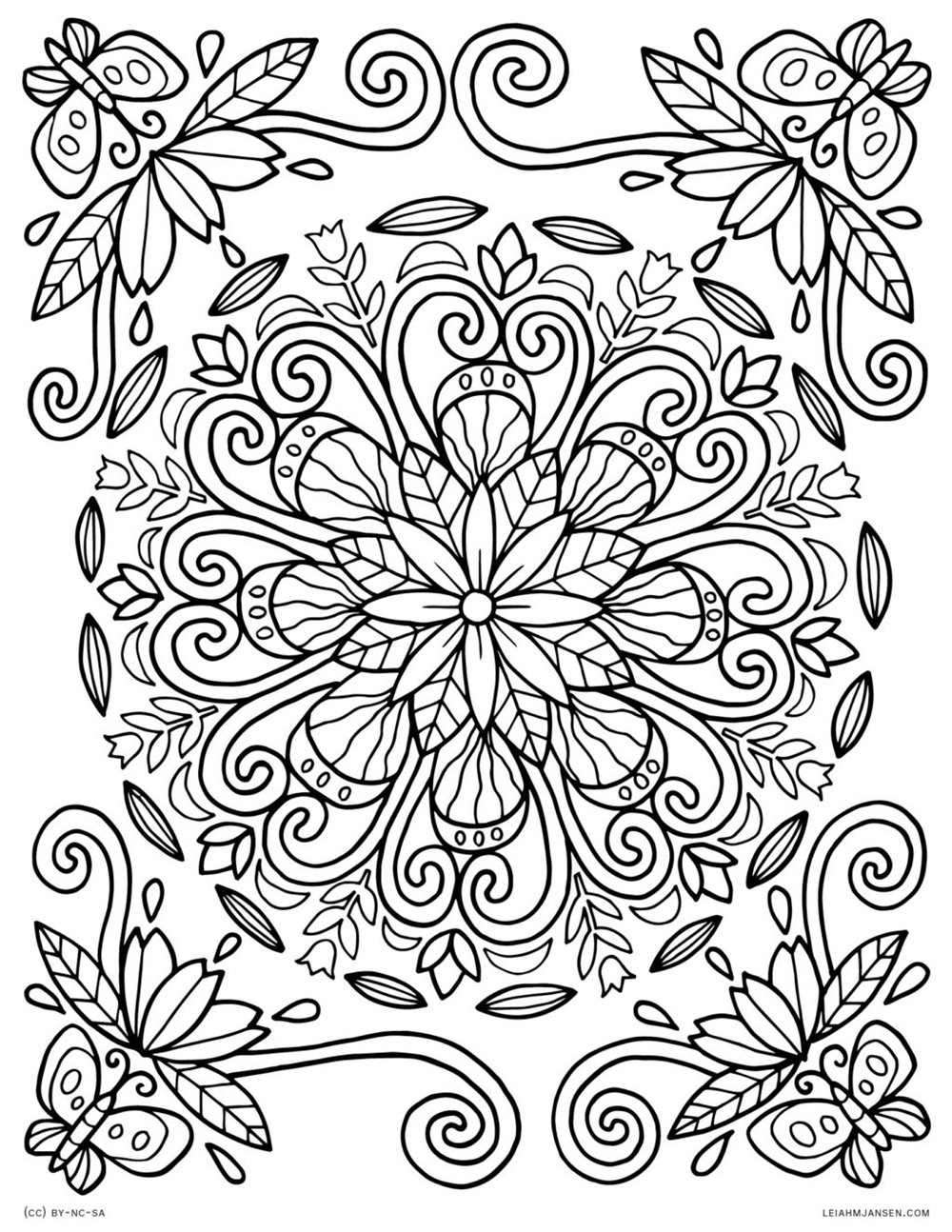 Printable Flower Coloring Pages For Adults Printable Flower Coloring Pages For Adults