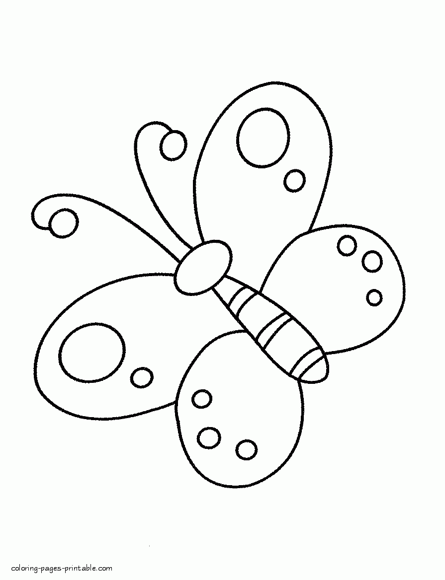 39 Simple Butterfly Coloring Pages Printable Free Wallpaper