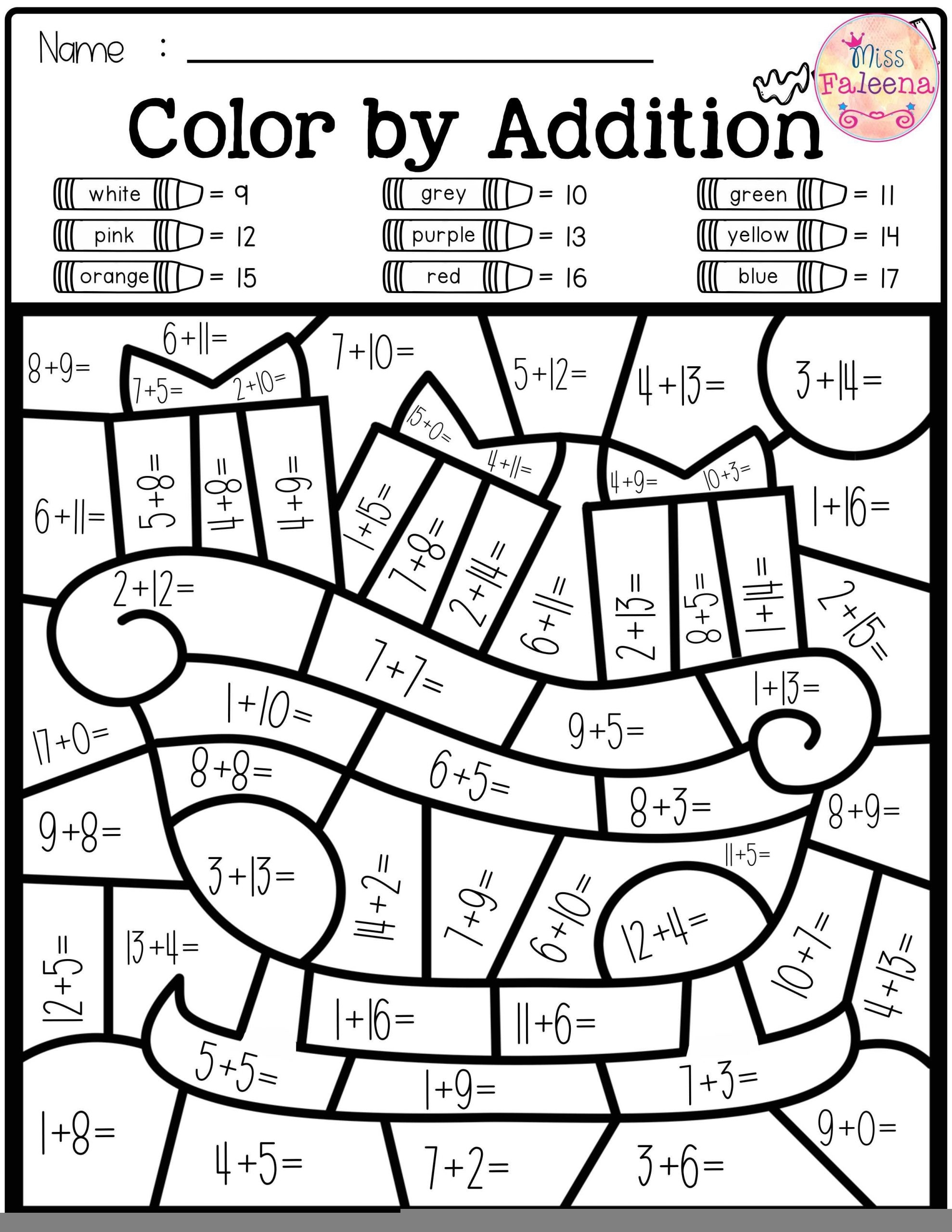 Free Printable Christmas Math Coloring Pages Free Printable Christmas Math Coloring Pages