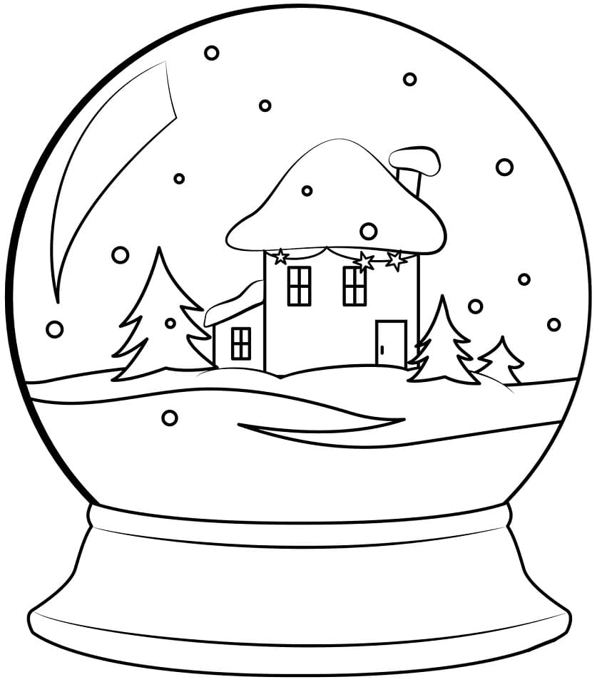 Free Printable Snow Globe Coloring Pages
