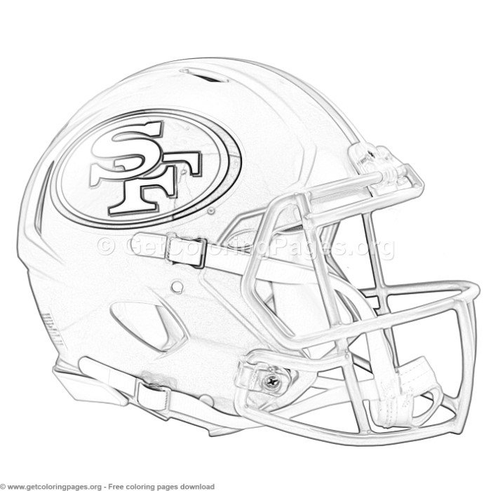49ers Helmet Coloring Page 49ers Helmet Coloring Page