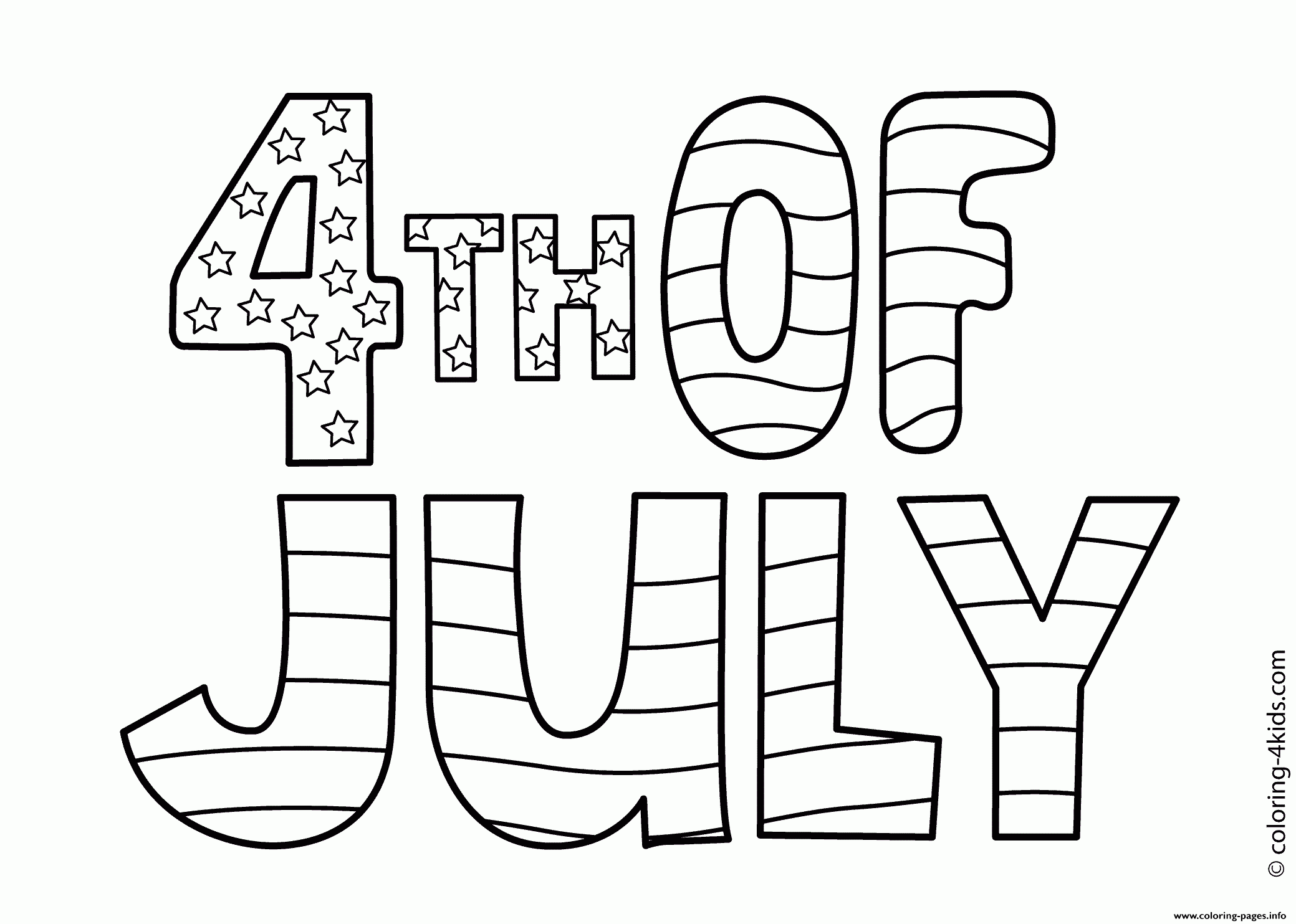 4th Of July Celebration 2 Coloring Page Printable