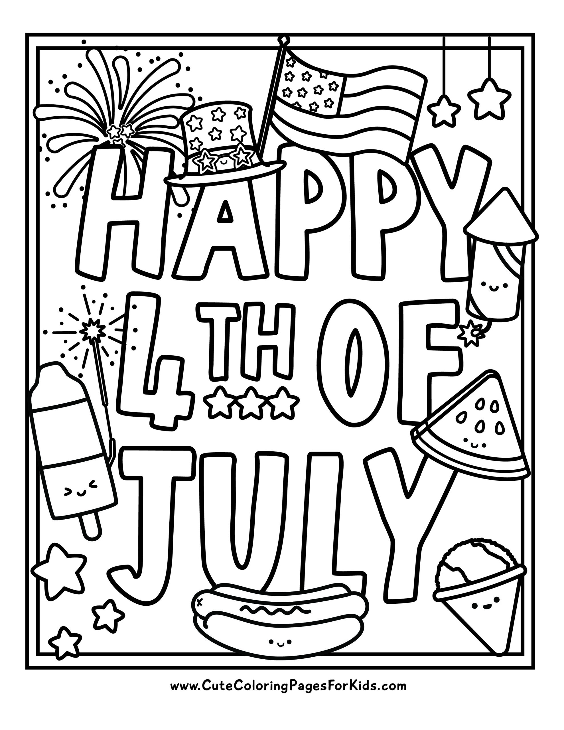 4th Of July Coloring Pages 8 Adorable Free Printable PDFs Cute 4th Of July Coloring Pages 8 Adorable Free Printable PDFs Cute
