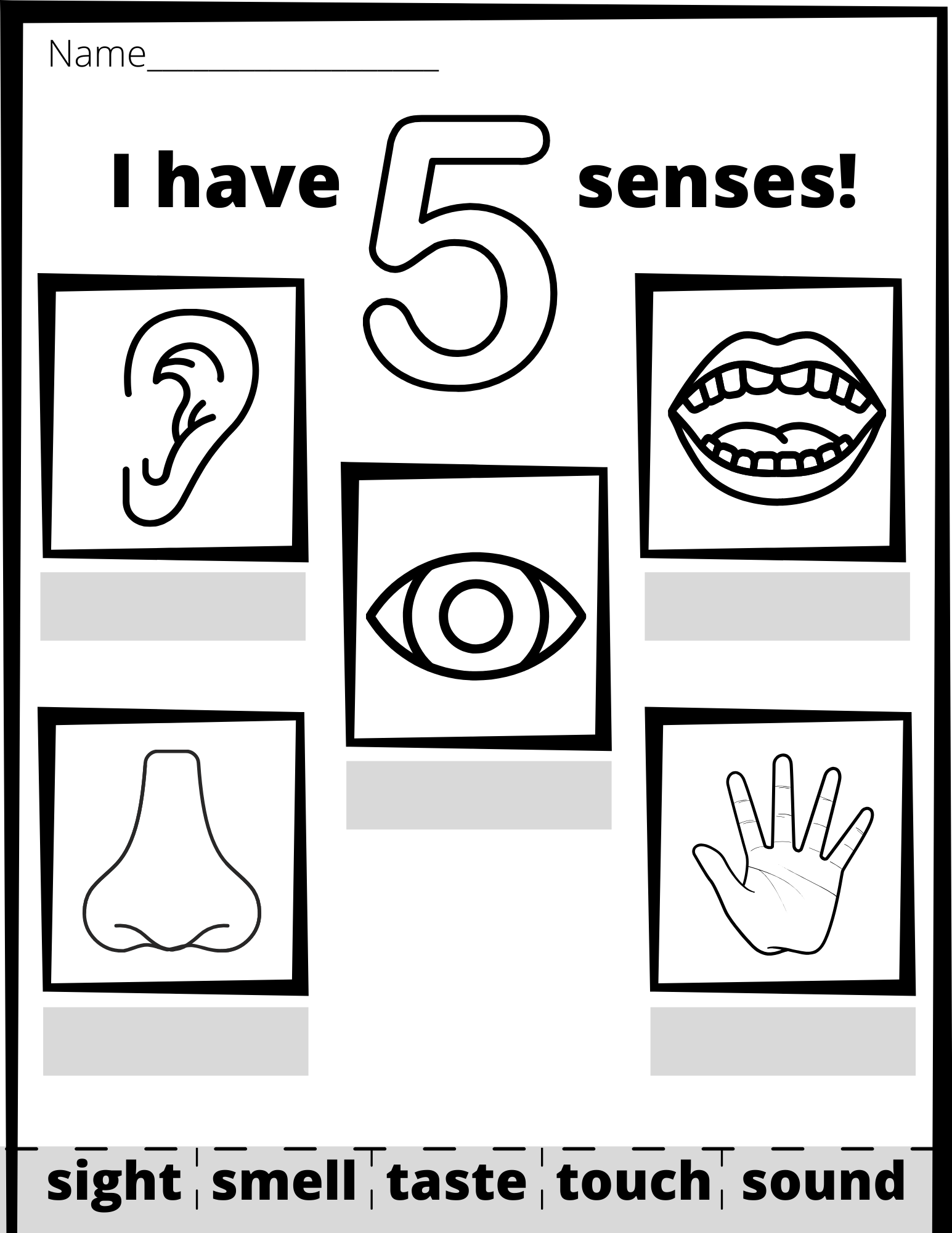 5 Senses Coloring Pages 5 Senses Coloring Pages