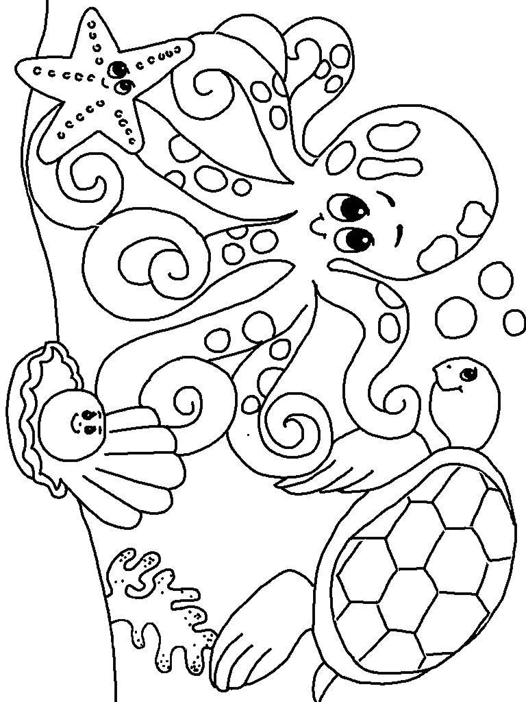 Sea Animal Coloring Pages Printable Free Sea Animal Coloring Pages Printable Free