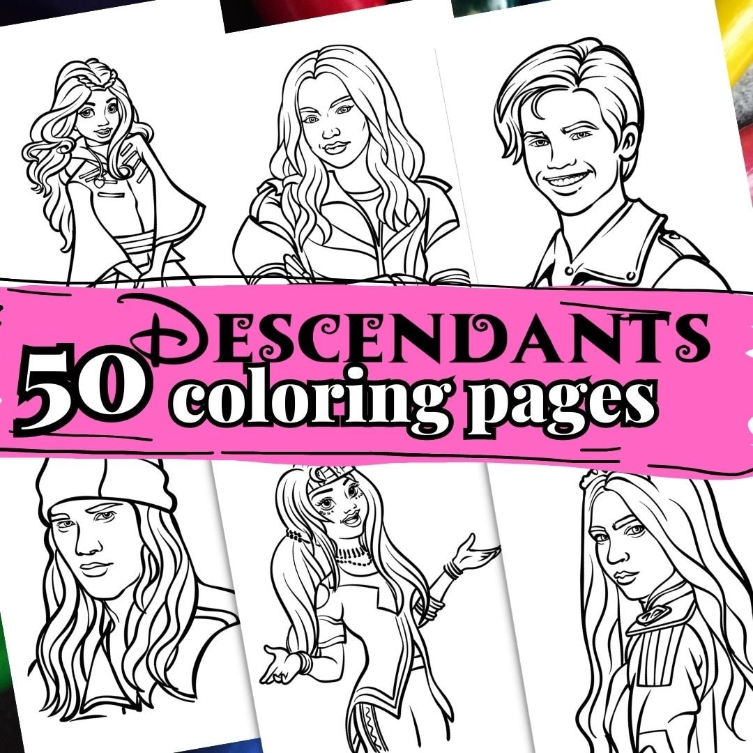 50 DESCENDANTS Coloring Pages A4 Format Coloring Book For Kids Kid 50 DESCENDANTS Coloring Pages A4 Format Coloring Book For Kids Kid