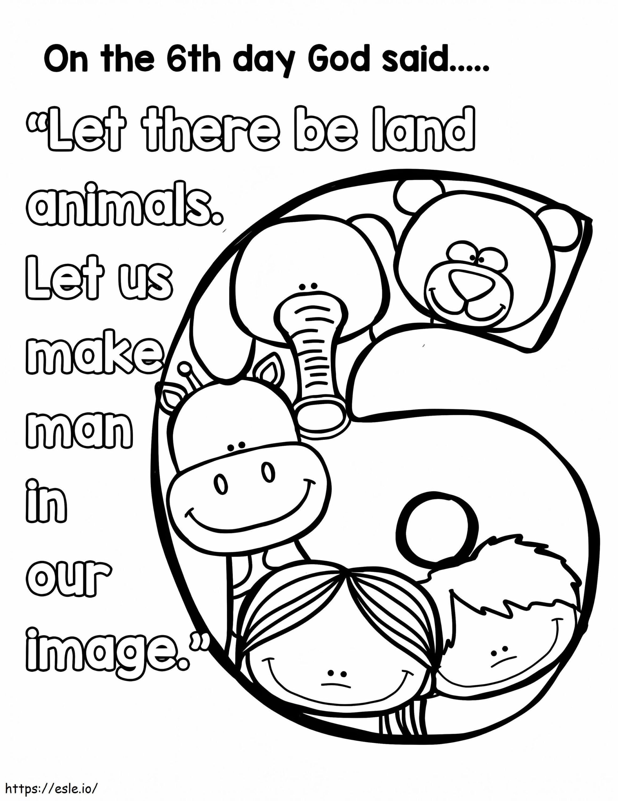 6Th Day Of Creation Coloring Page