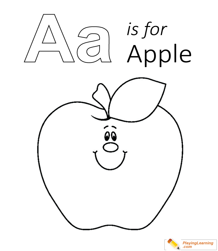 A Apple Coloring Pages