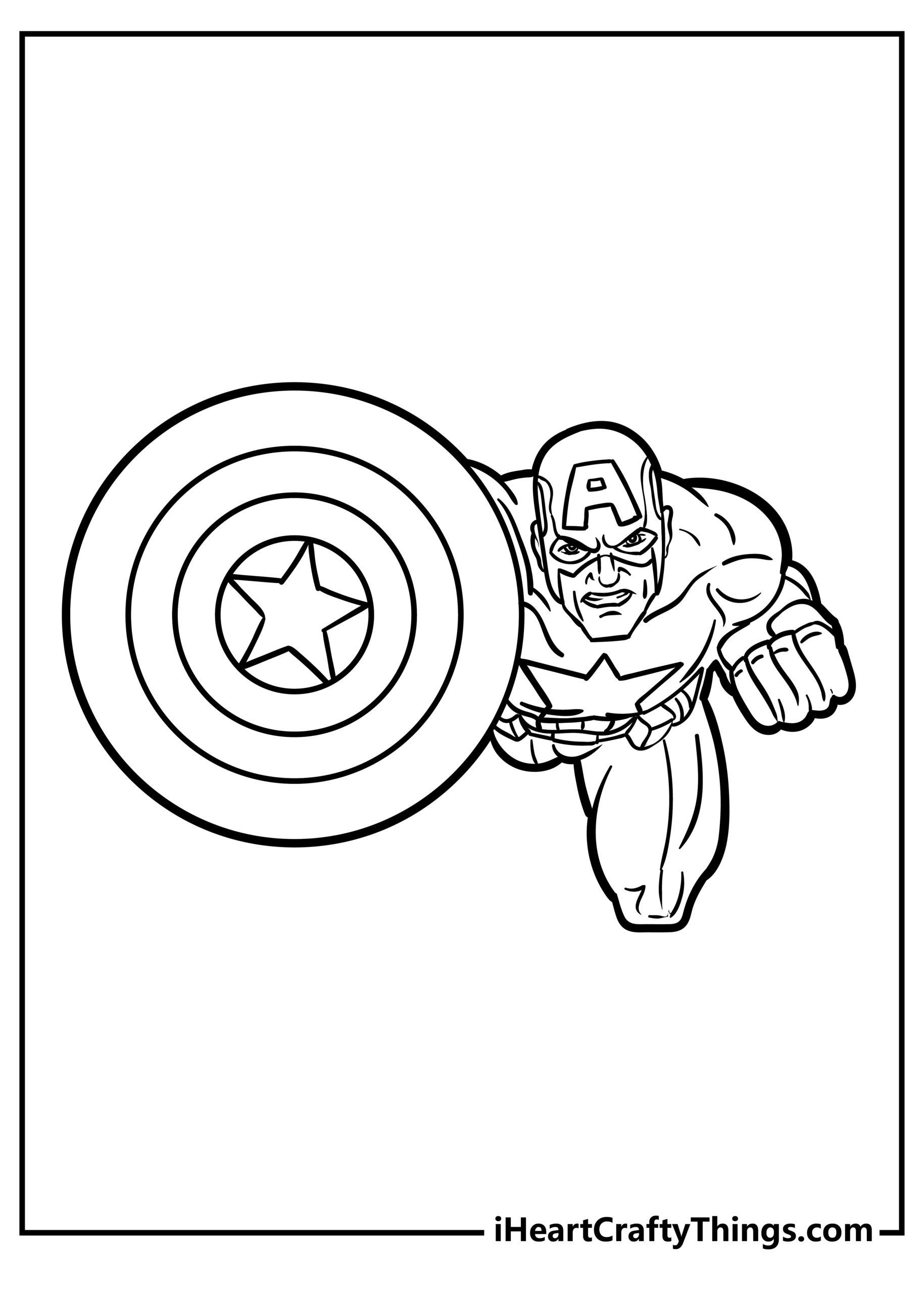 A Captain America Shield Coloring Page Free Printable Coloring Pages