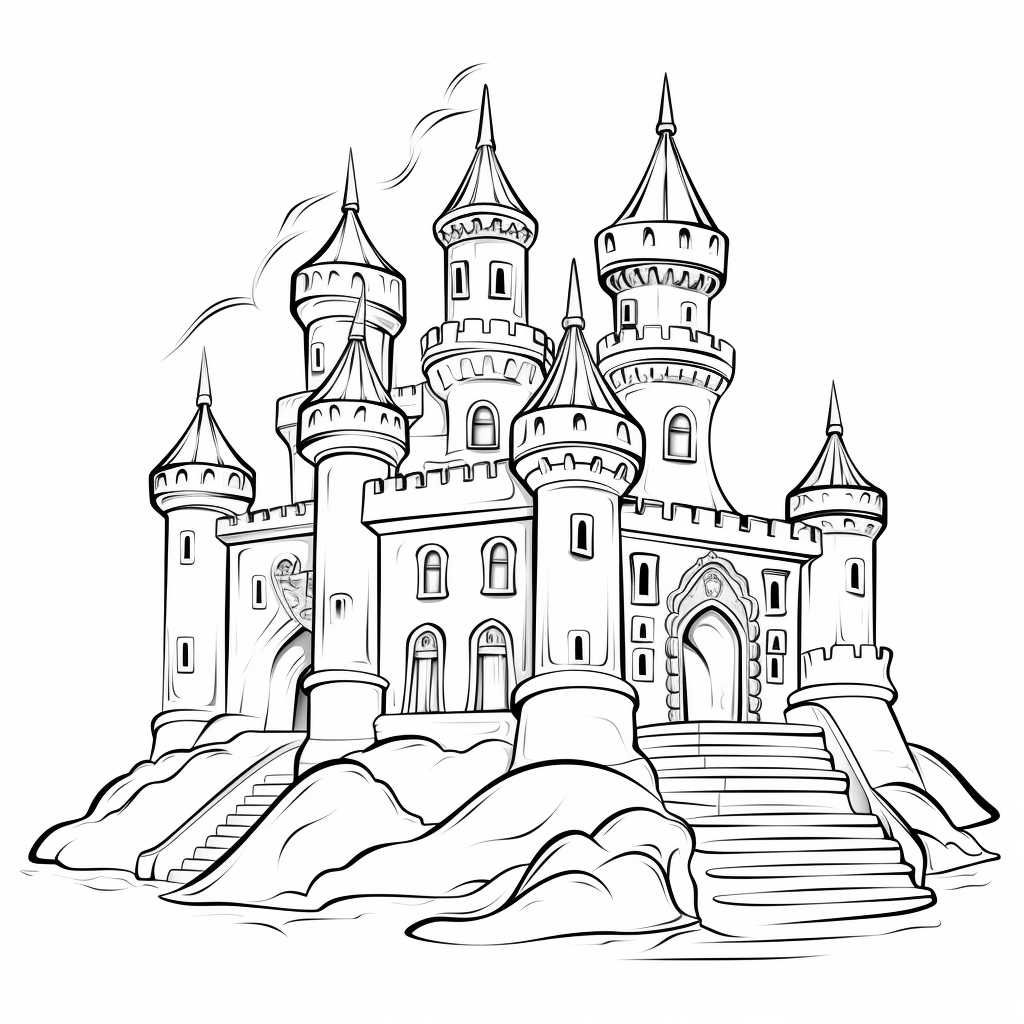 A Castle Coloring Page A Castle Coloring Page