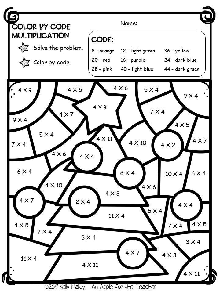 A Christmas Tree Color By Code Math Worksheet With Numbers To 10 And Two A Christmas Tree Color By Code Math Worksheet With Numbers To 10 And Two