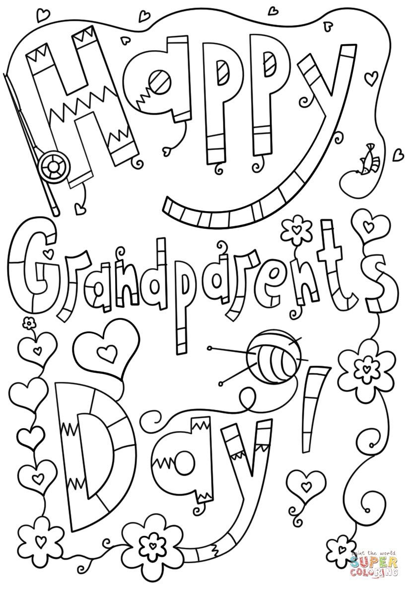 A Coloring Page That Says Happy Grandparents Day Grandparents Day A Coloring Page That Says Happy Grandparents Day Grandparents Day