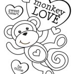 A Monkey Holding A Heart With The Words Monkey Love