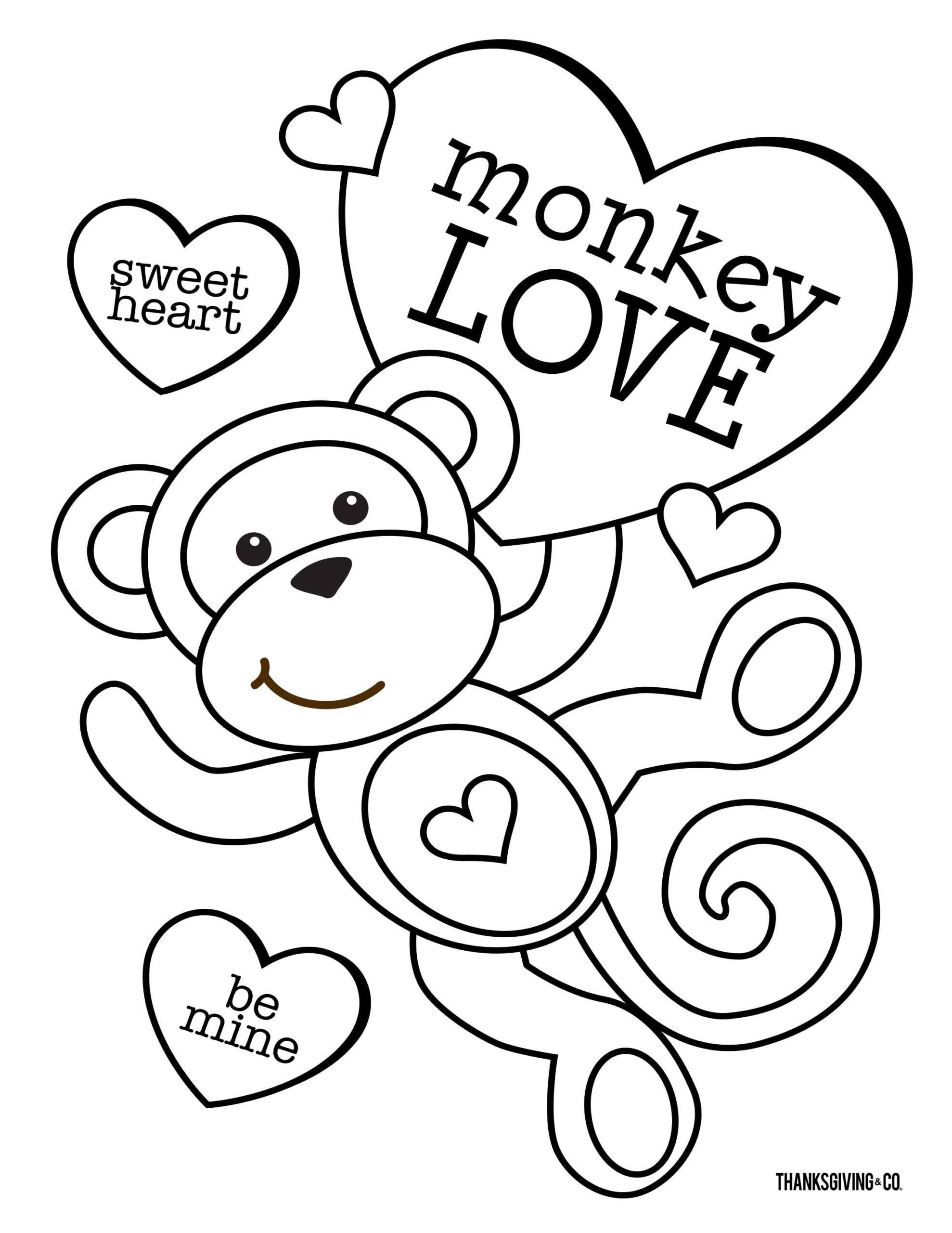 A Monkey Holding A Heart With The Words Monkey Love A Monkey Holding A Heart With The Words Monkey Love