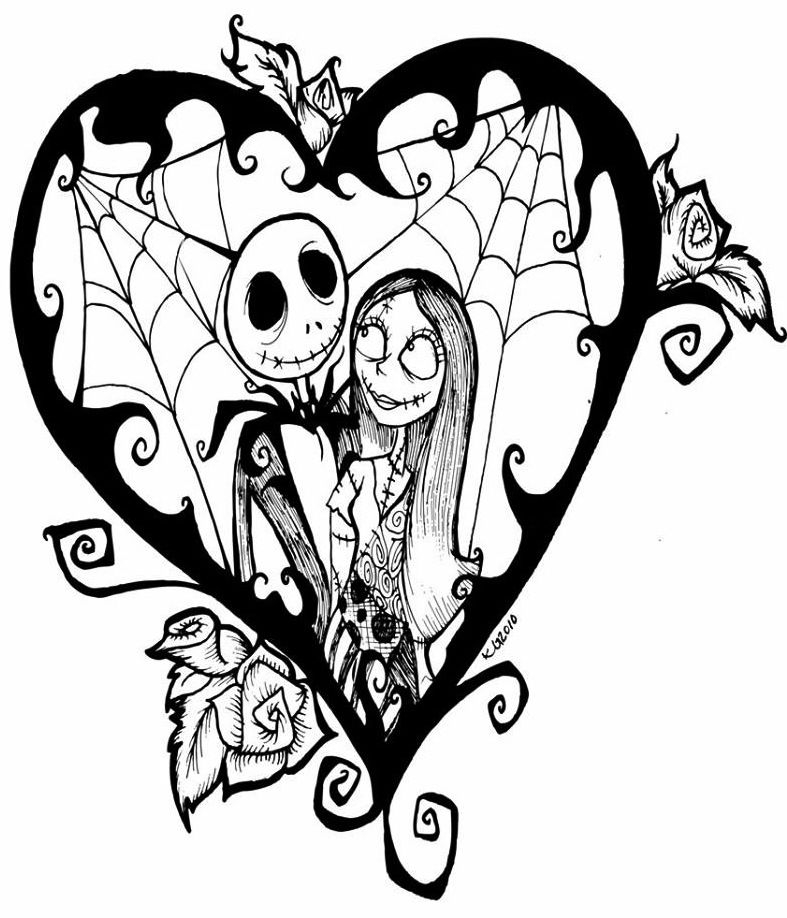 Printable Nightmare Before Christmas Jack And Sally Coloring Pages