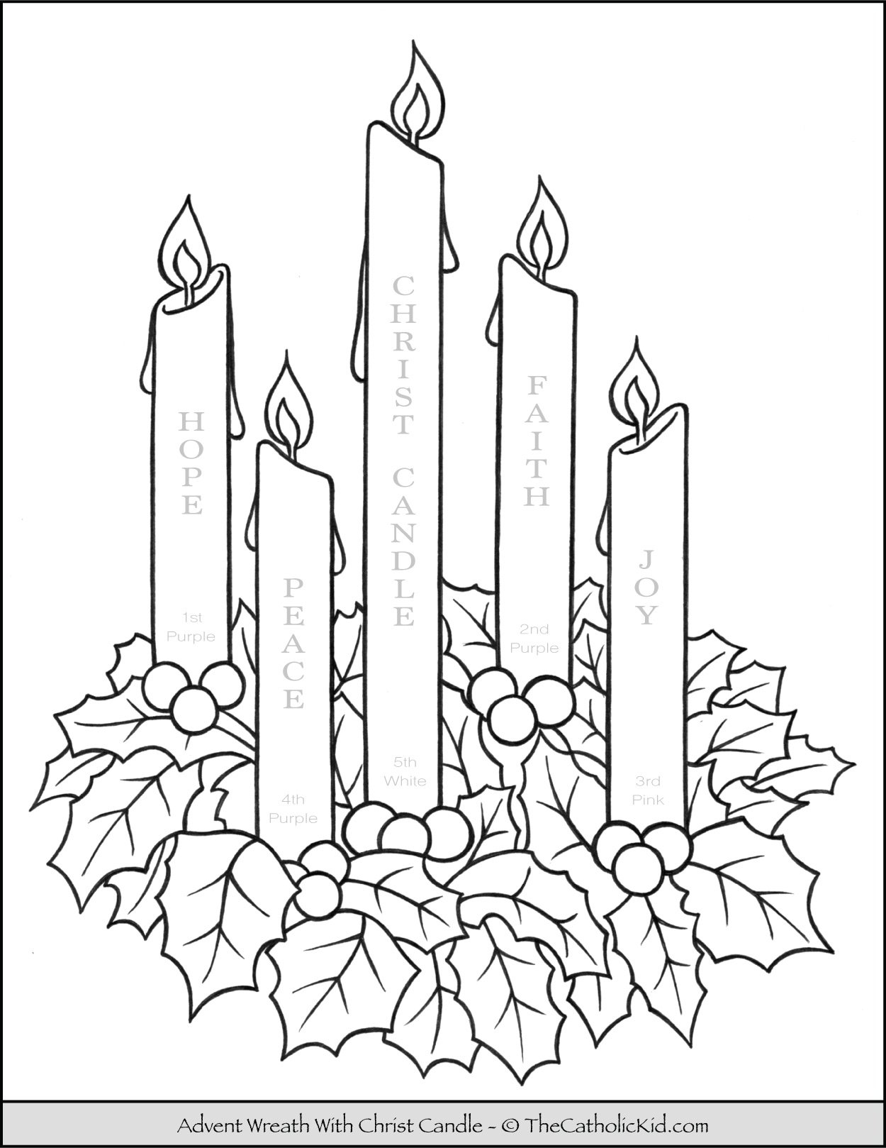 Advent Wreath Coloring Page With Candle Names Meanings Advent Wreath Coloring Page With Candle Names Meanings