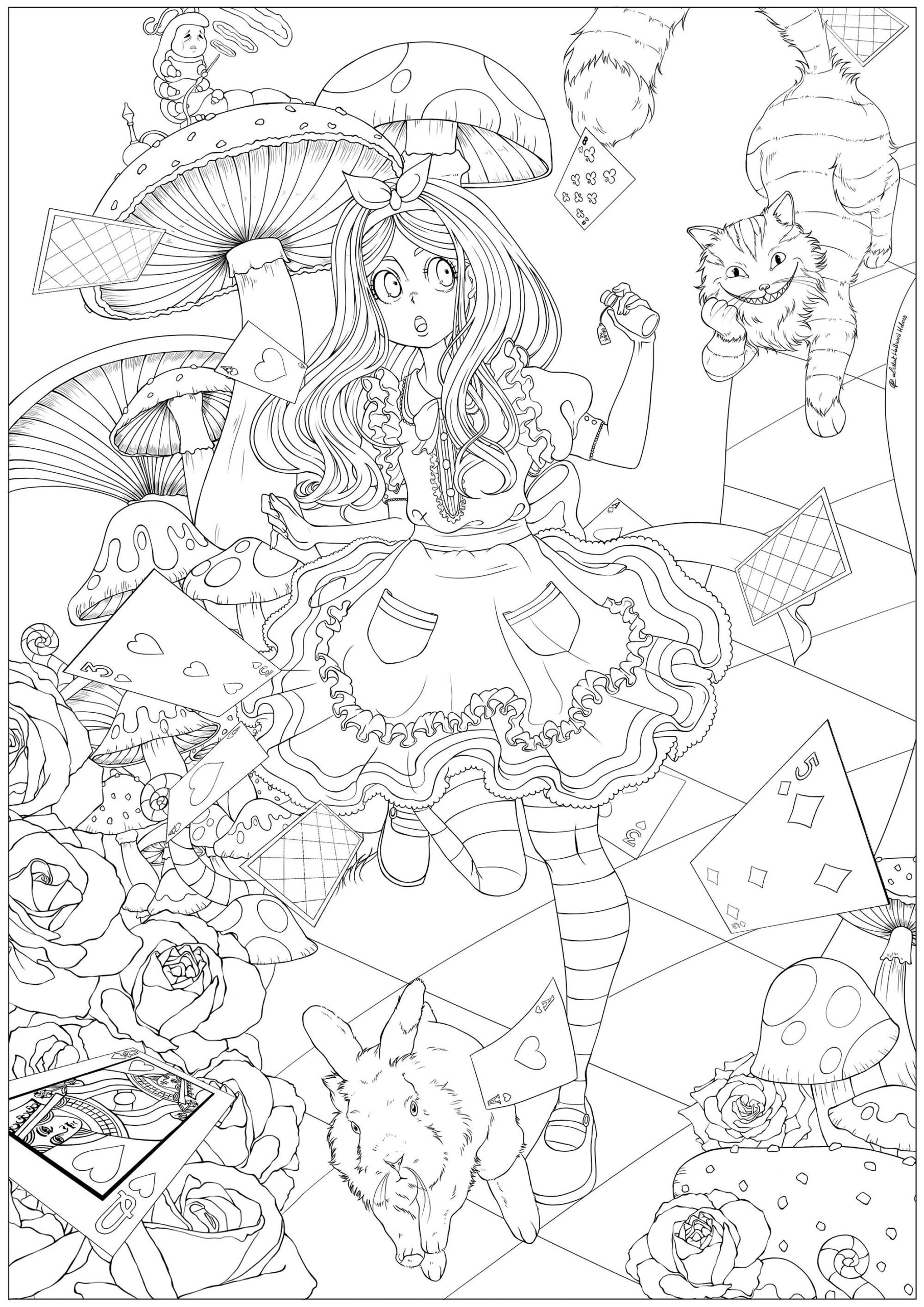 Printable Trippy Alice In Wonderland Coloring Pages Printable Trippy Alice In Wonderland Coloring Pages