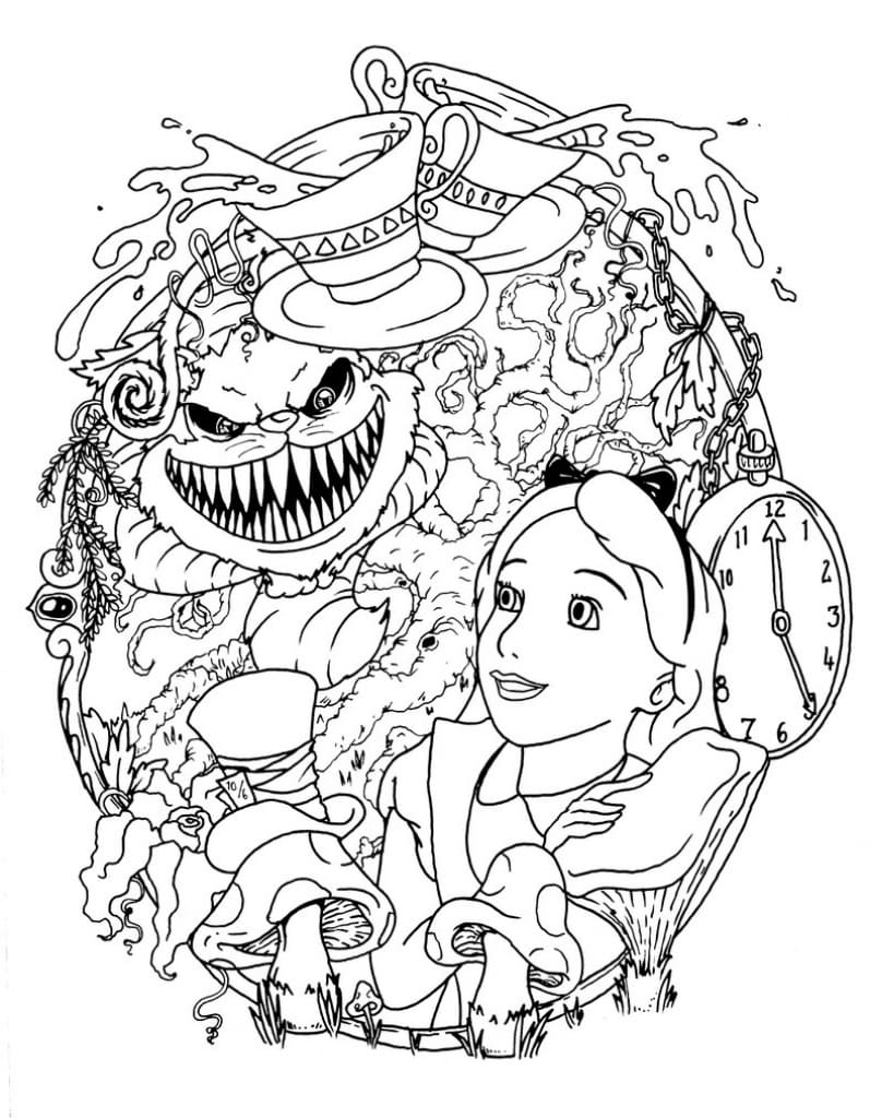 Alice In Wonderland Coloring Pages 90 Free Images For Print Alice In Wonderland Coloring Pages 90 Free Images For Print