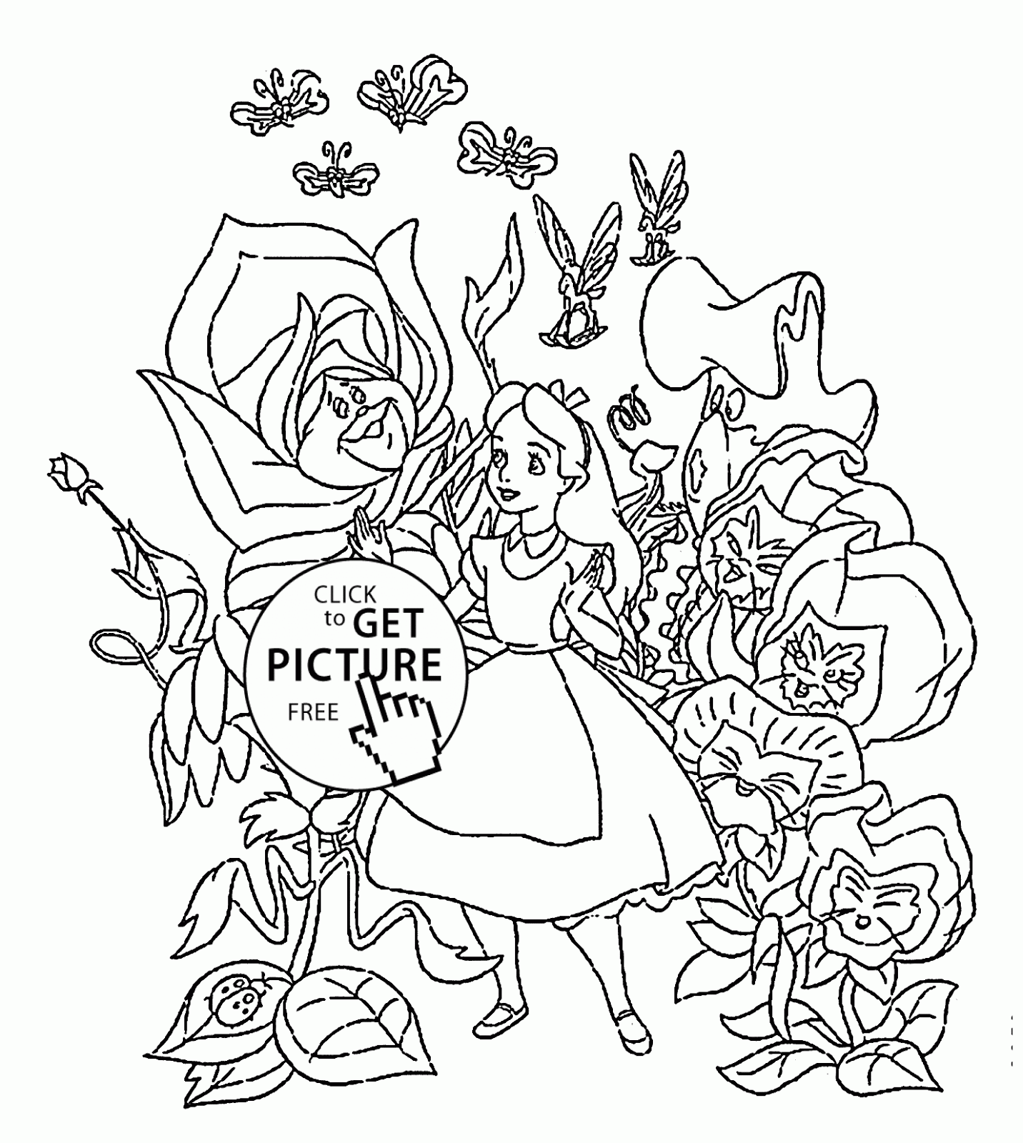 Alice In Wonderland Printable Coloring Pages