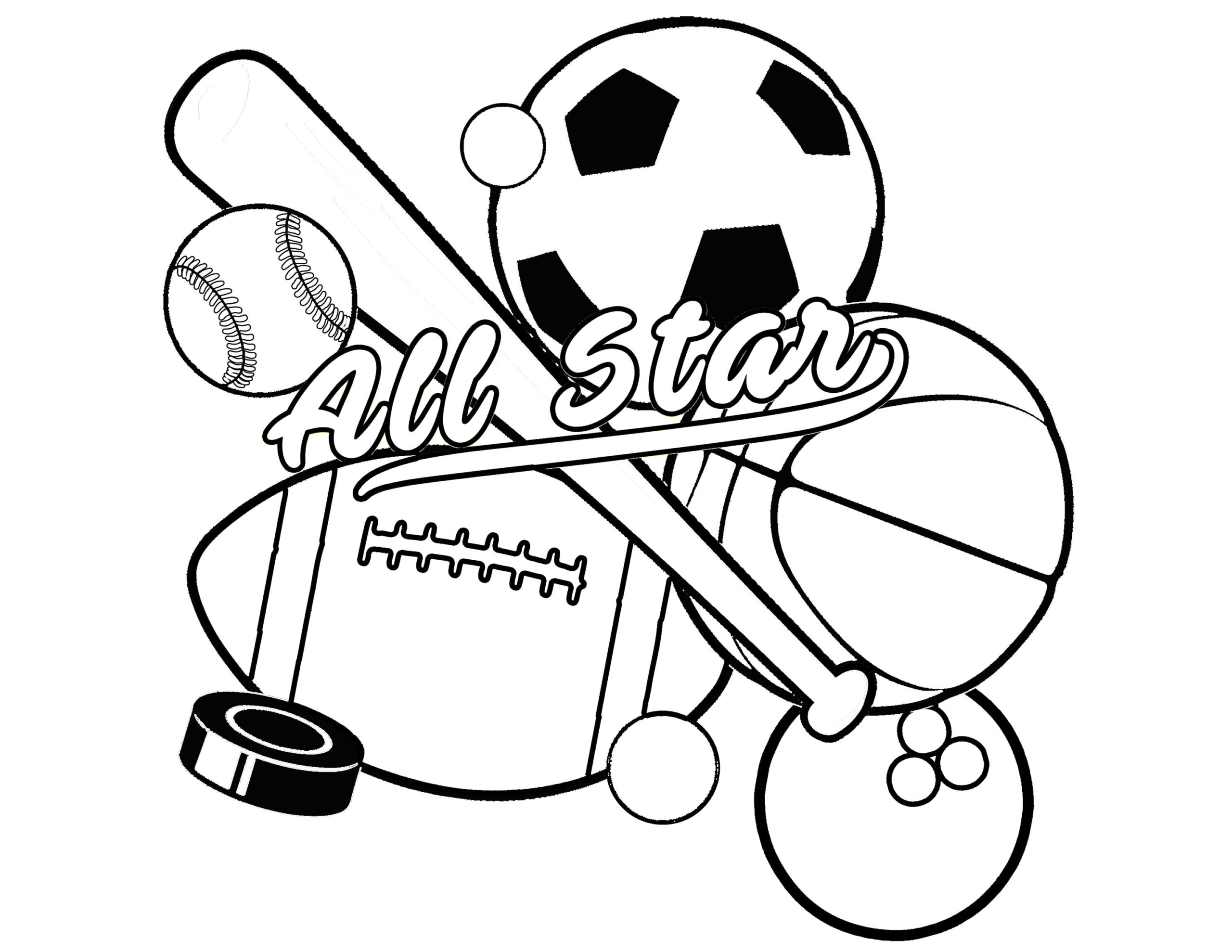 All Star Sports Balls Coloring Page For Kids Coloring Nation All Star Sports Balls Coloring Page For Kids Coloring Nation