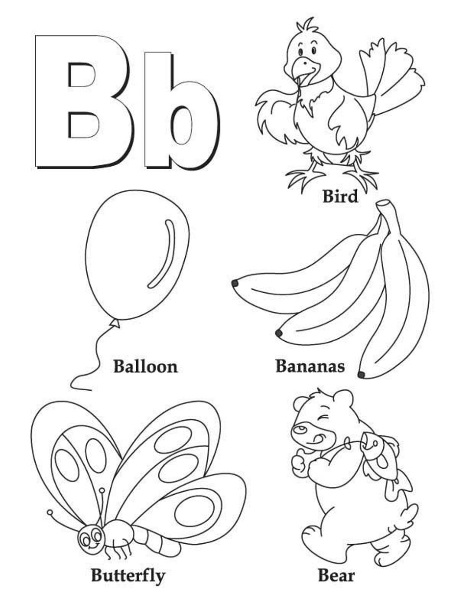 Alphabet Coloring Pages B Word Printable Letter B Coloring Pages Alphabet Coloring Pages B Word Printable Letter B Coloring Pages