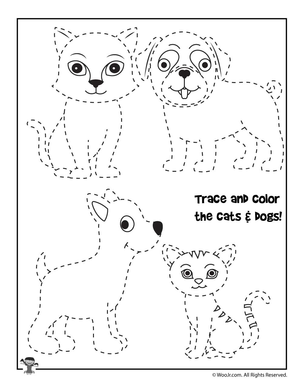 Animal Name Tracing Sheets