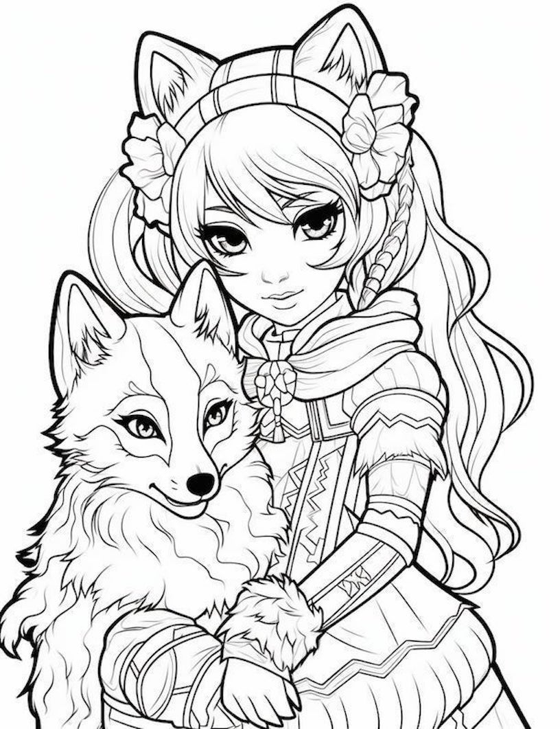 Anime Wolf Girl Coloring Pages Anime Wolf Girl Coloring Pages