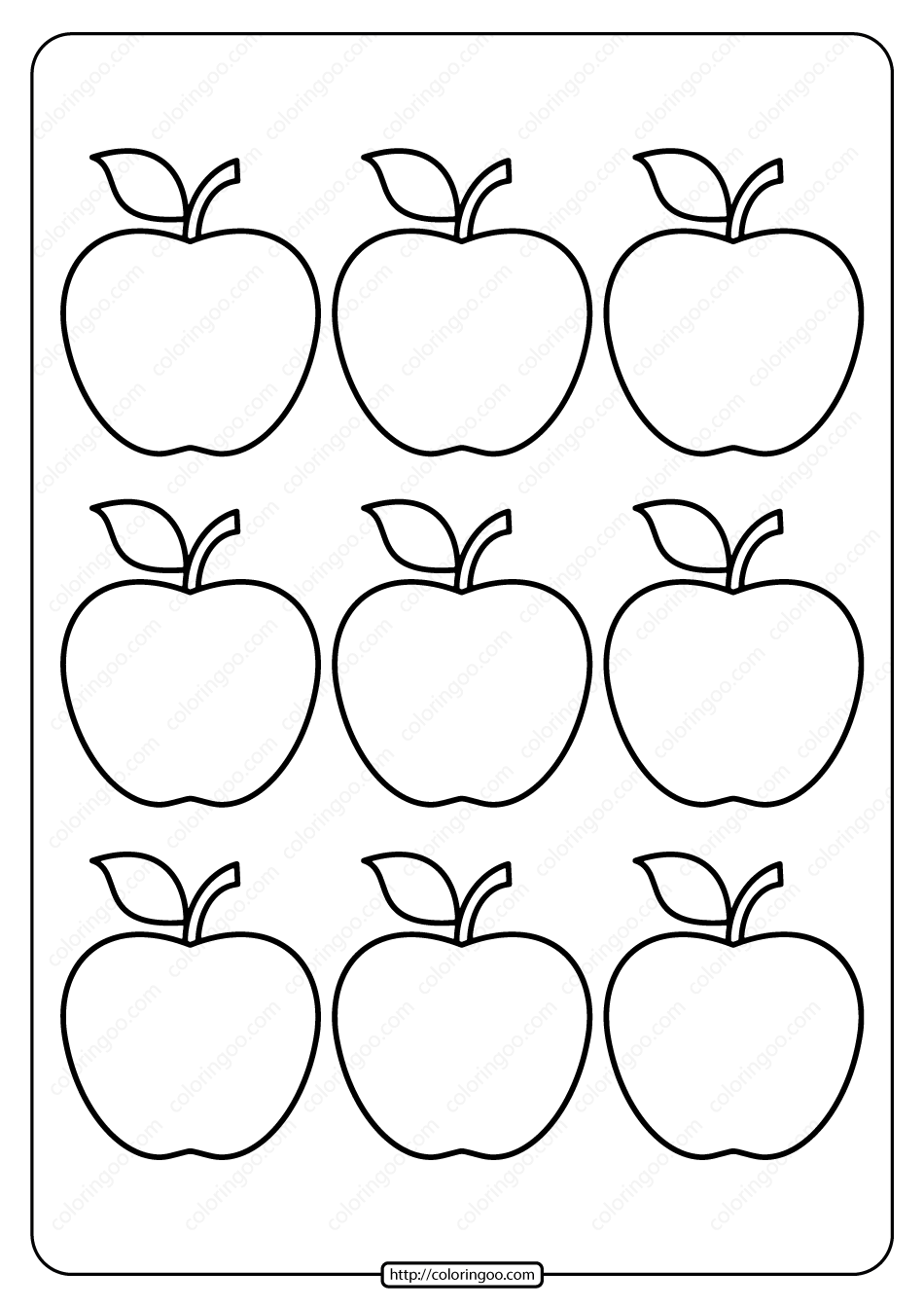 Apple Coloring Pages Free Printable