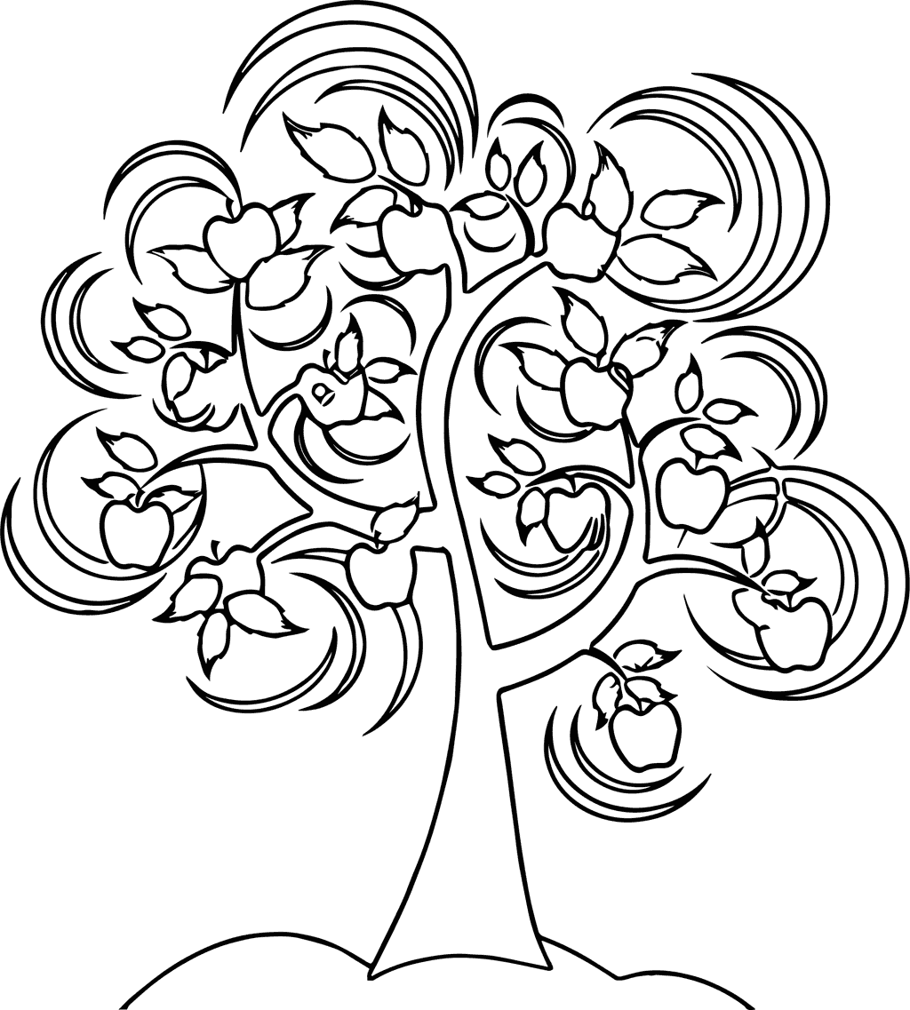 Apple Tree Coloring Page Printable Apple Tree Coloring Page Printable