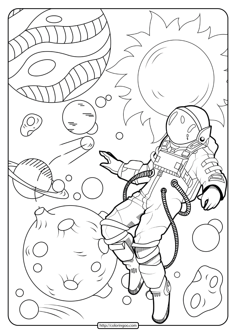 Astronaut Printable Coloring Sheets