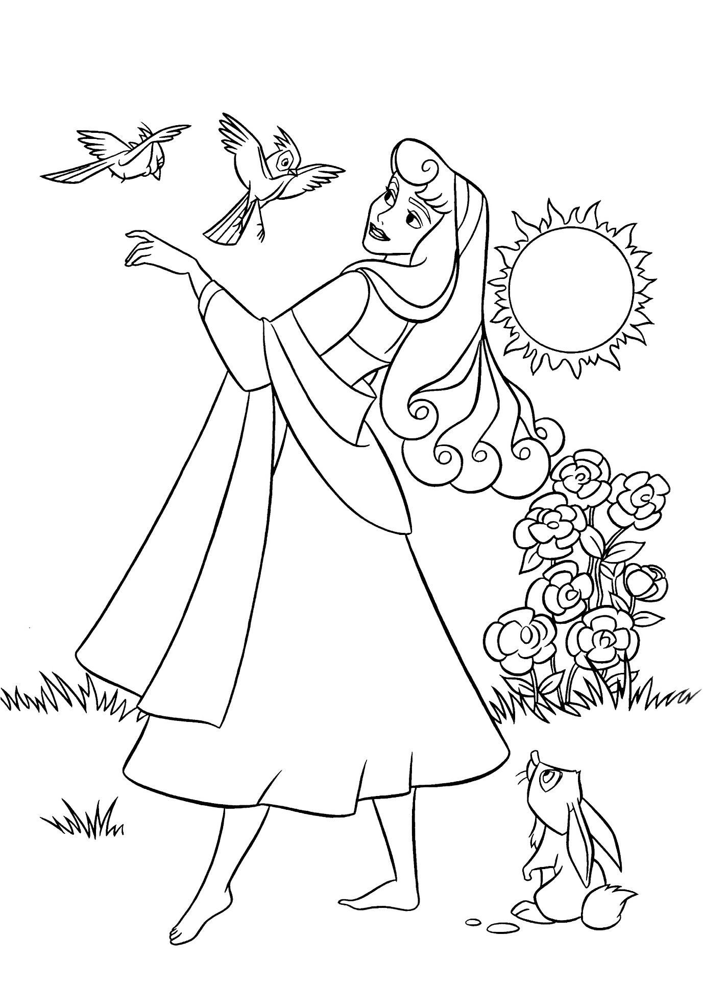 Aurora And Animals Coloring Page Free Printable Coloring Pages Aurora And Animals Coloring Page Free Printable Coloring Pages