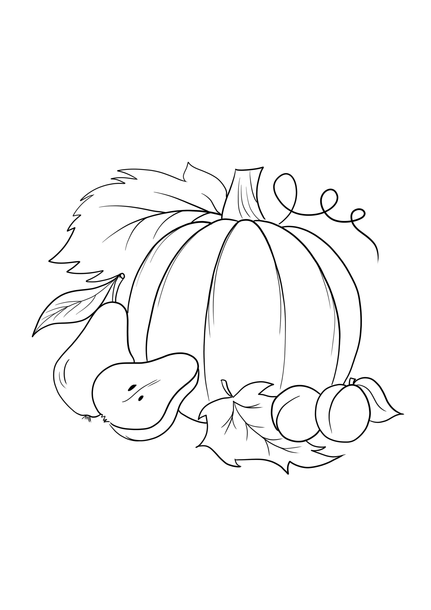 Autumn Harvest Coloring Picture Simple To Print Or Download Autumn Harvest Coloring Picture Simple To Print Or Download